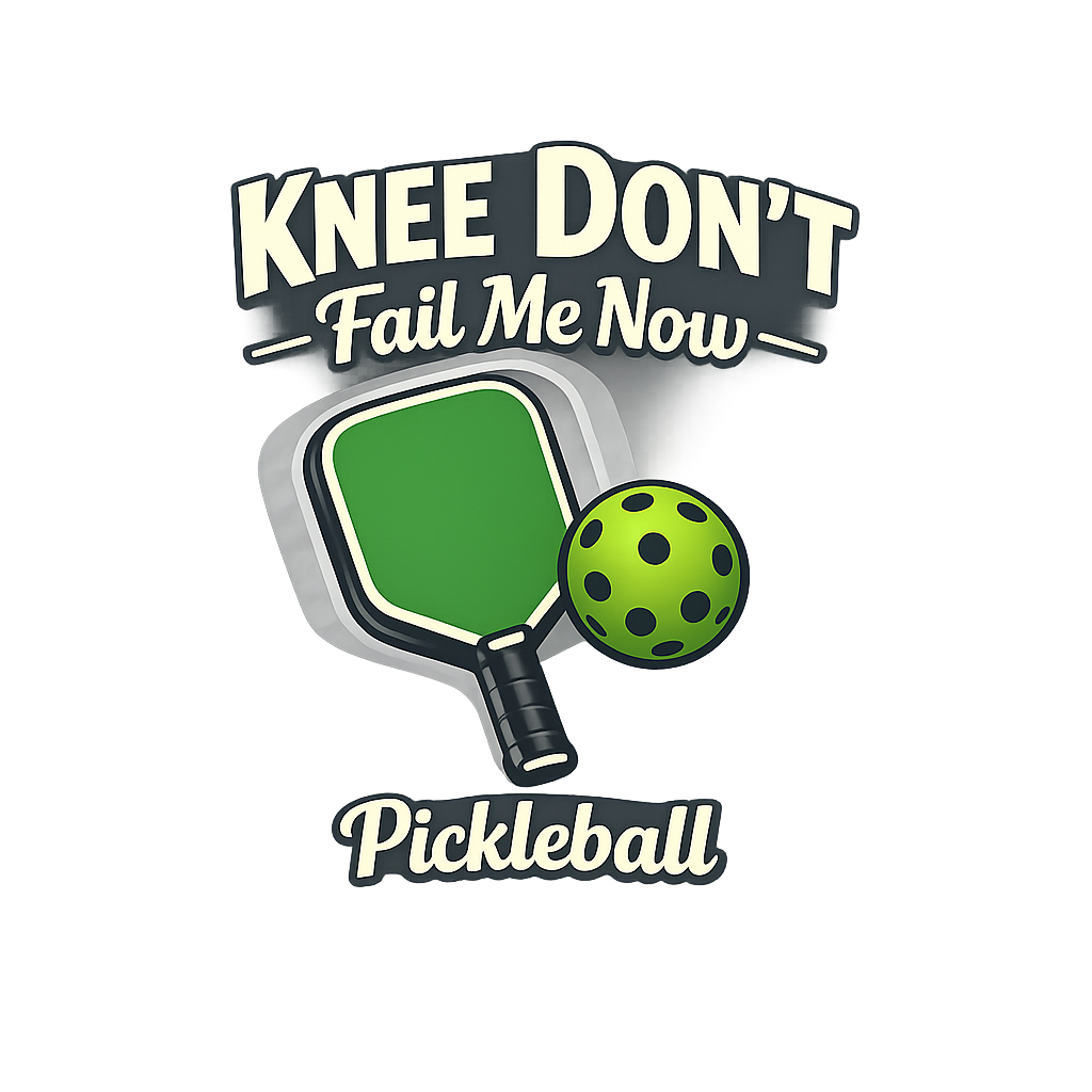 Knee Don't Fail Me Now pickleball graphic with paddle and ball