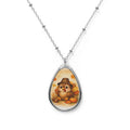 Cute Fall Turkey Teardrop Necklace — Thanksgiving Gift | Autumn Jewelry