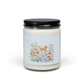 Floral Meadow Soy Candle — 9oz Scented Jar with Golden Retriever Design