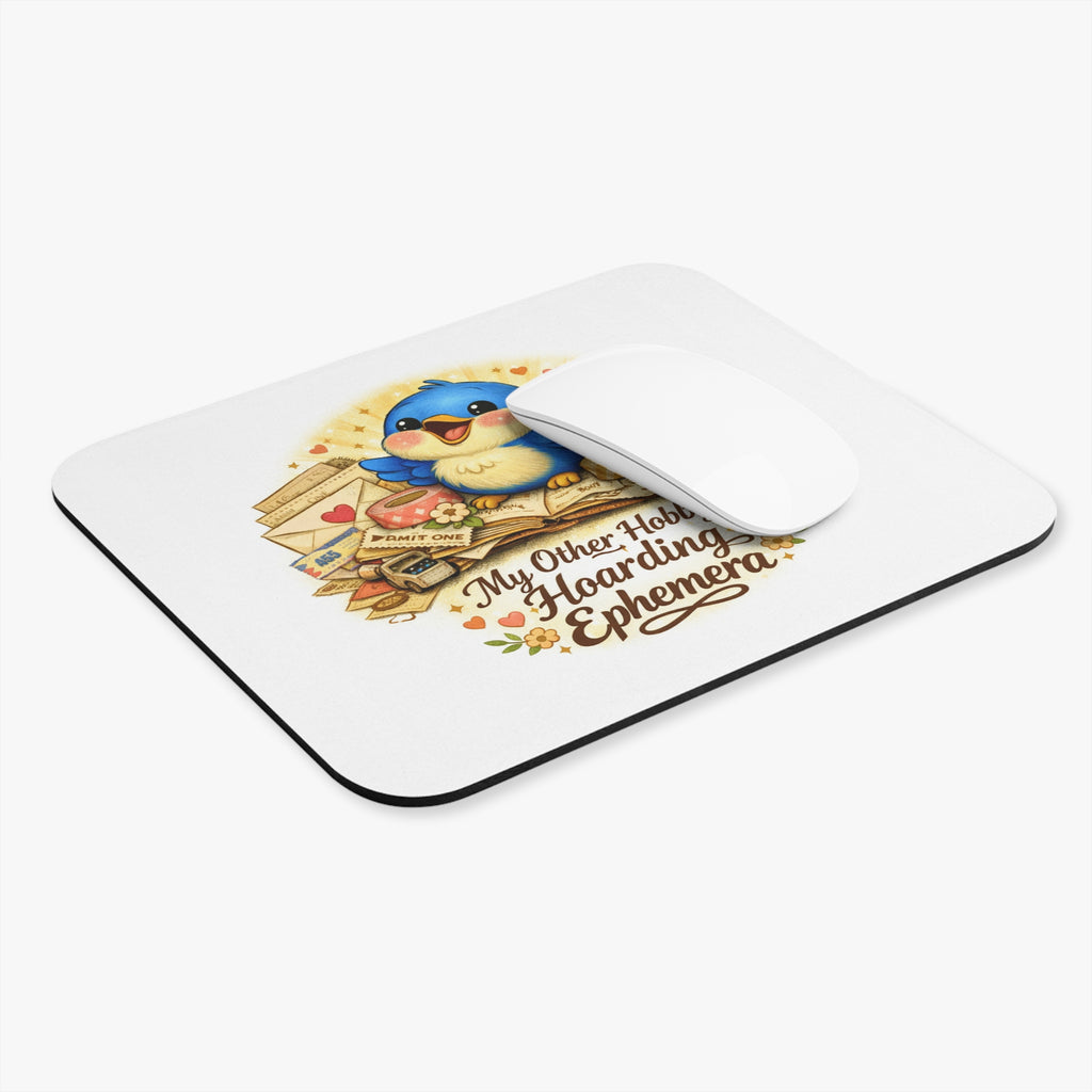 Ephemera Lover Bluebird Mouse Pad – Desk Mat for Junk Journalers, Scrapbookers & Paper Collectors