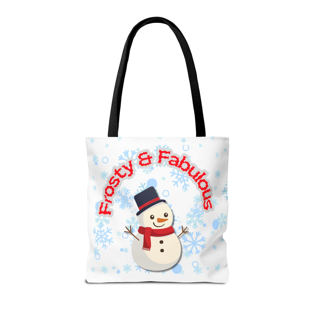 Frosty & Fabulous Christmas Tote Bag – Snowman & Snowflakes Winter Canvas Bag