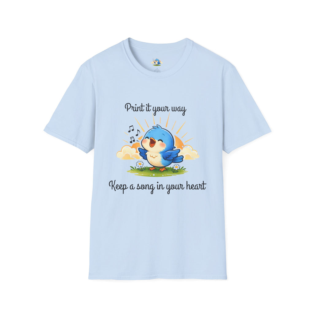 Personalized -  “Keep a Song in Your Heart” Singing Bluebird Tee