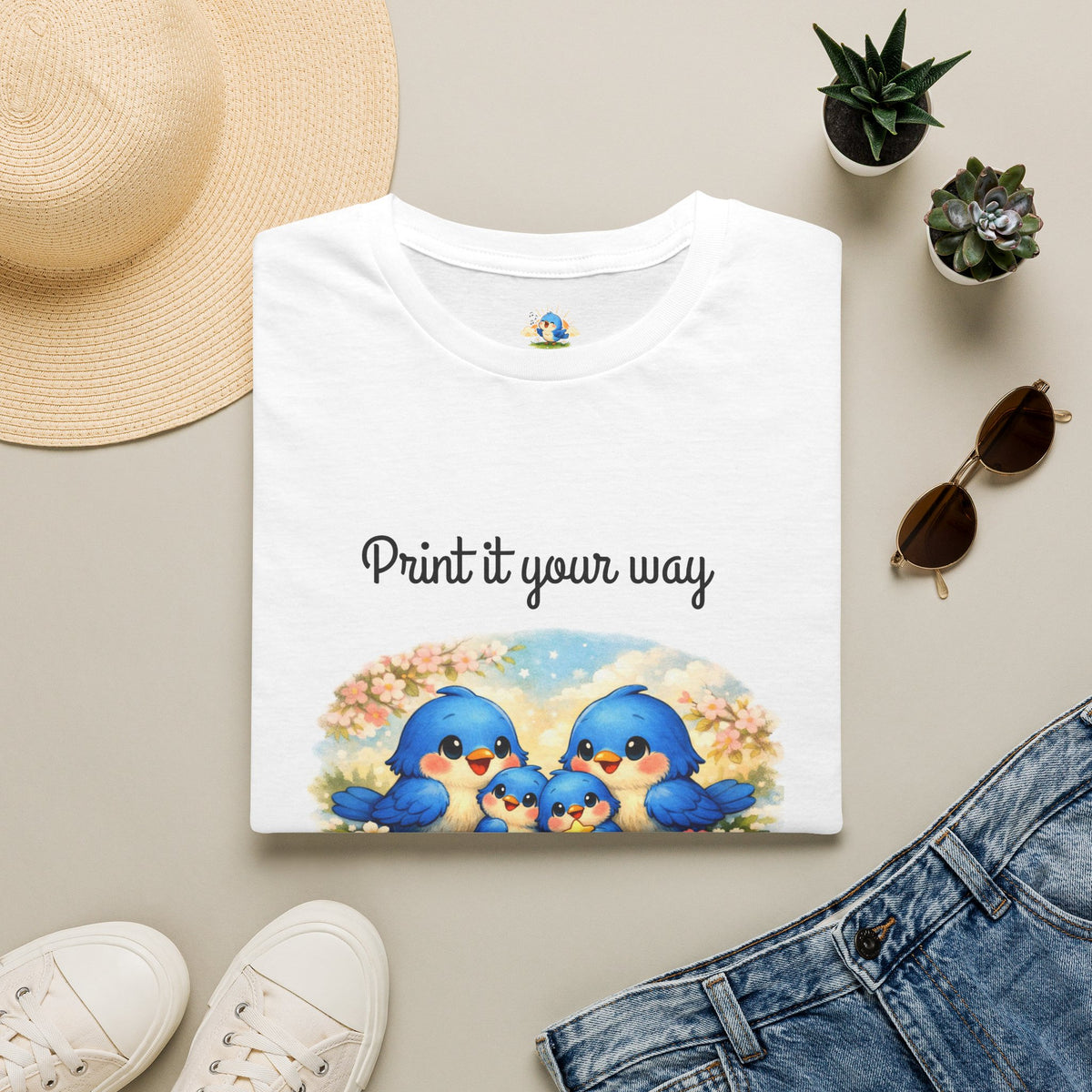 Personalized “Family Means Everything” Bluebird Family Tee