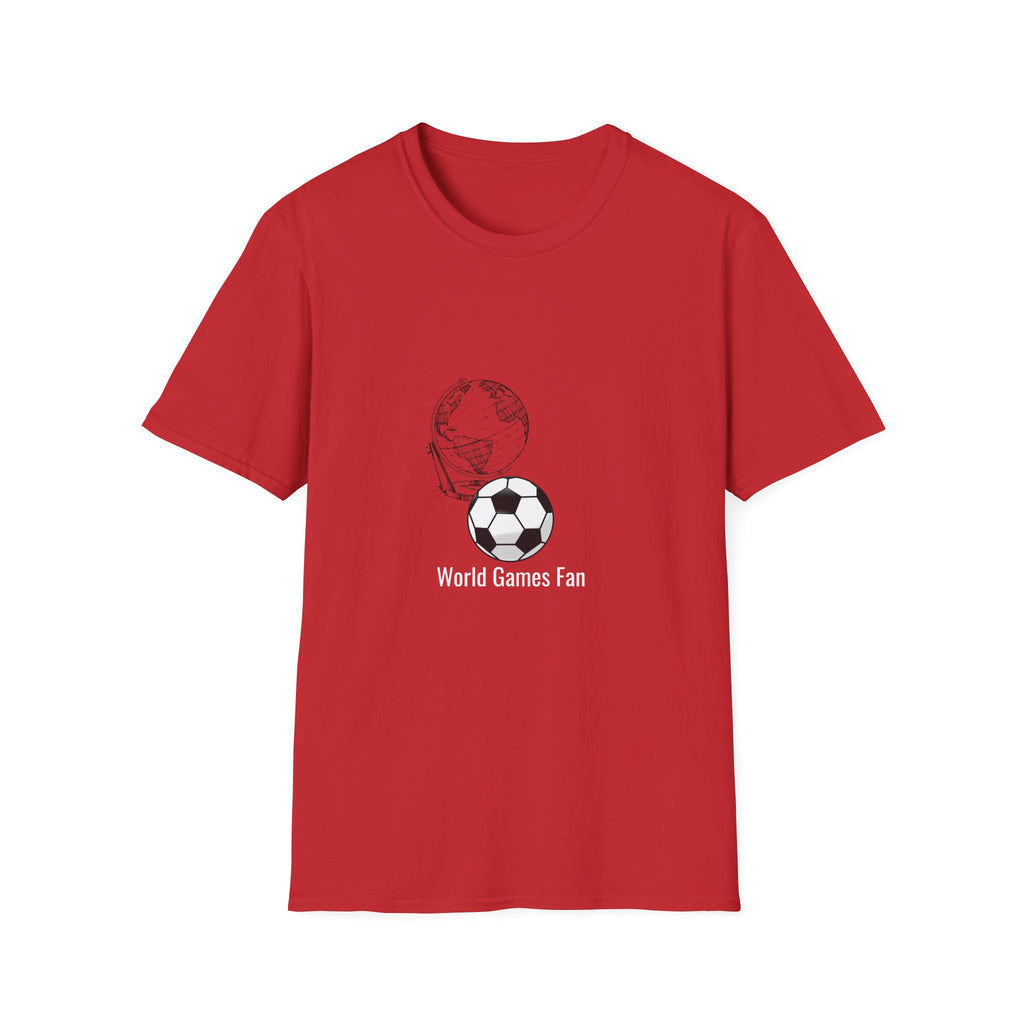 Soccer World Graphic T-Shirt — Globe & Ball Minimalist Tee for Soccer Fans