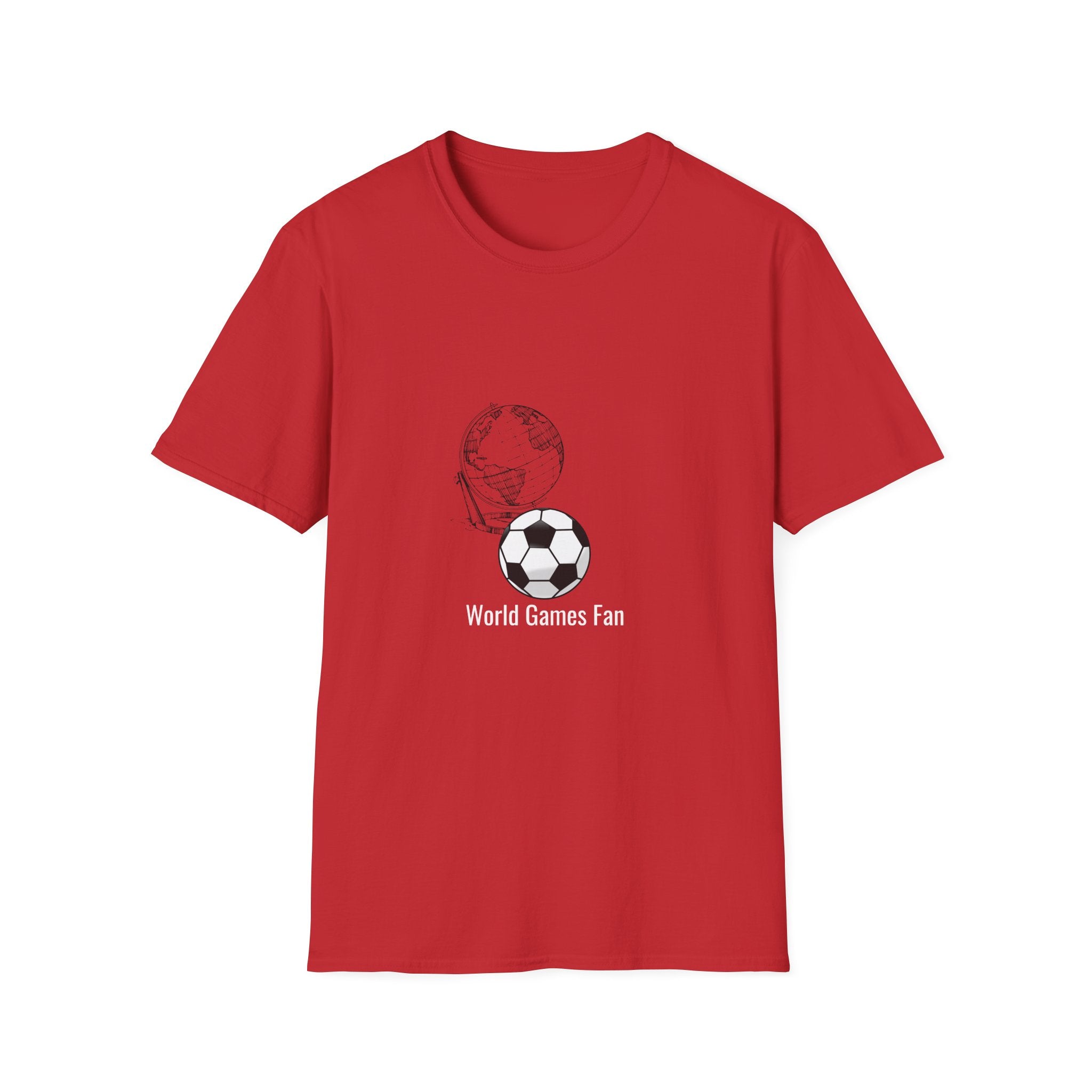 Soccer World Graphic T-Shirt — Globe & Ball Minimalist Tee for Soccer Fans
