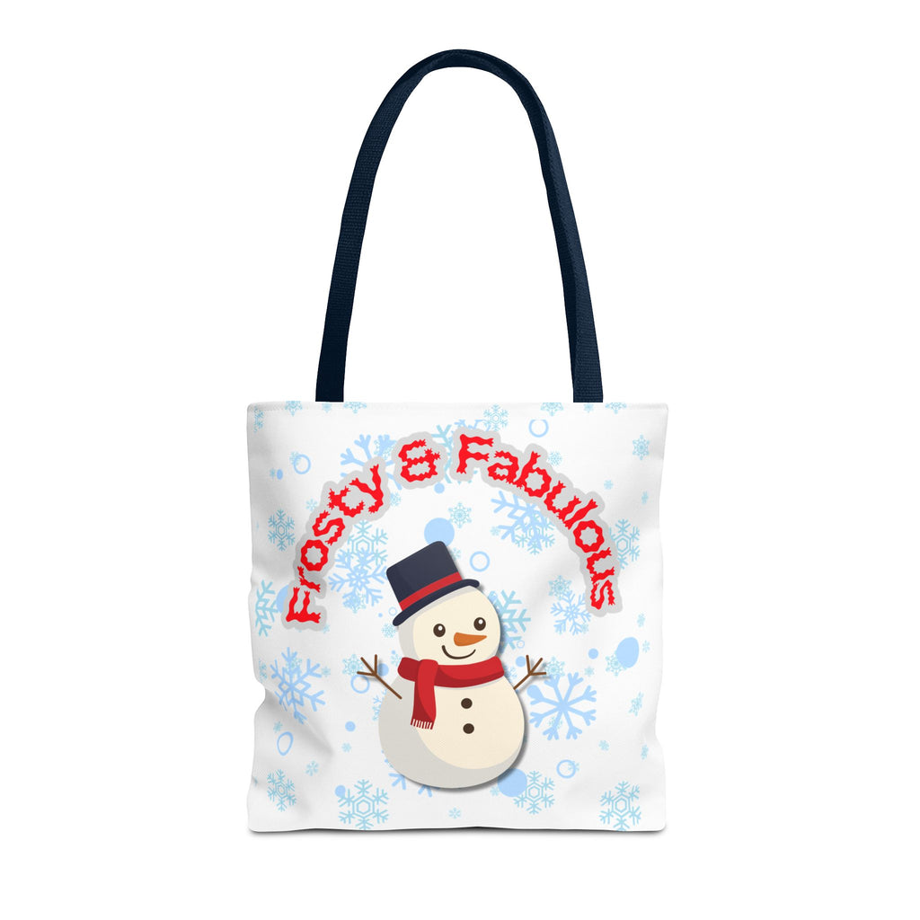 Frosty & Fabulous Christmas Tote Bag – Snowman & Snowflakes Winter Canvas Bag