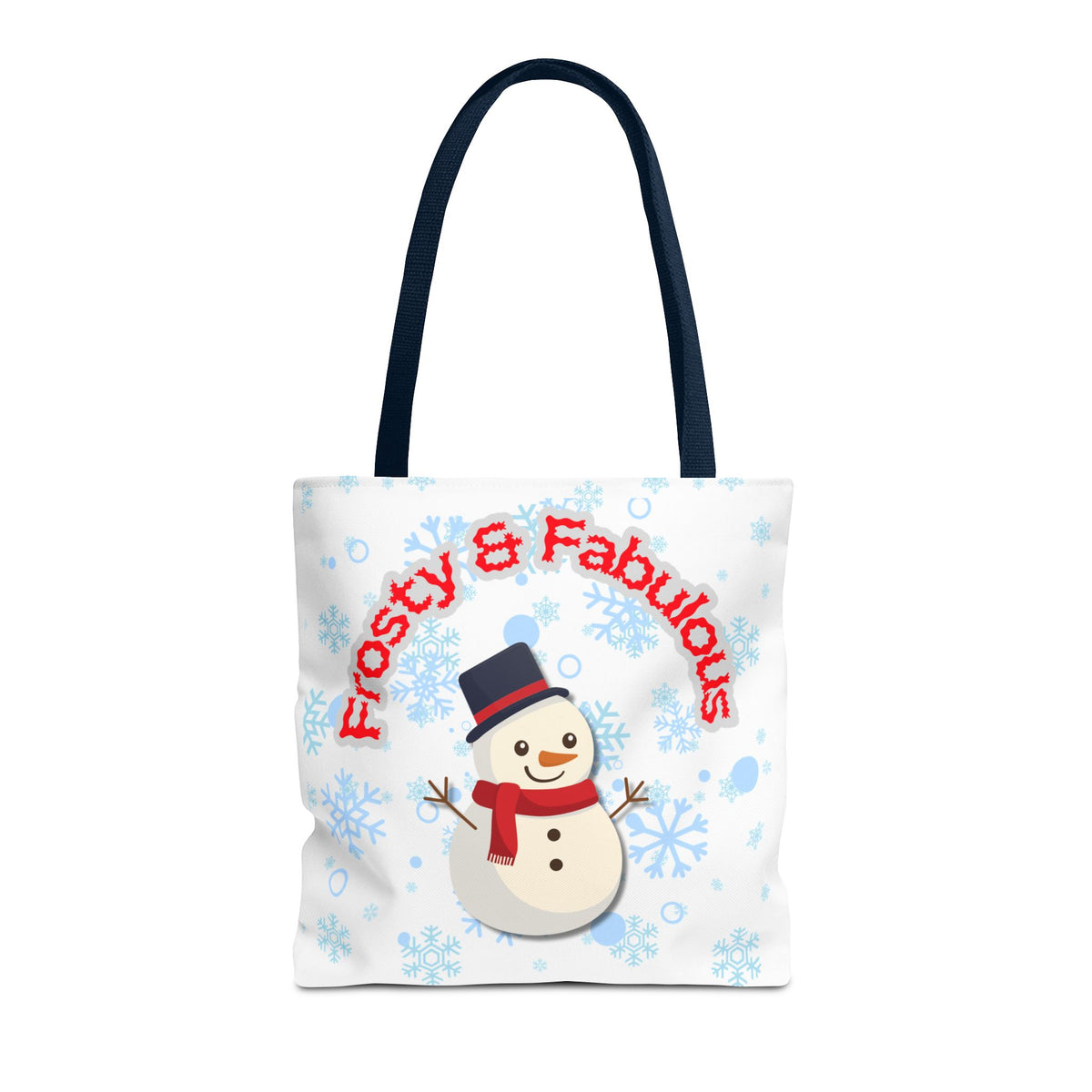 Frosty & Fabulous Christmas Tote Bag – Snowman & Snowflakes Winter Canvas Bag