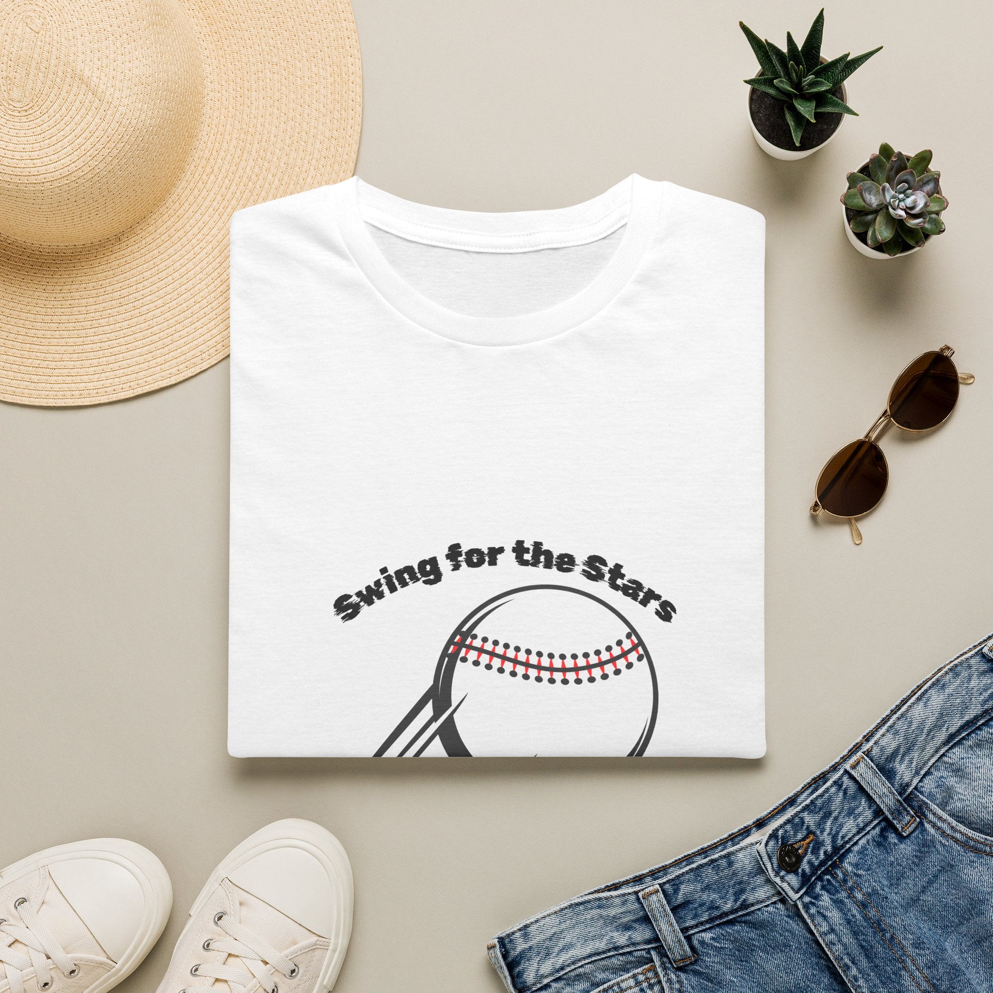 Swing for the Stars Baseball T-Shirt — Inspirational Softball Tee