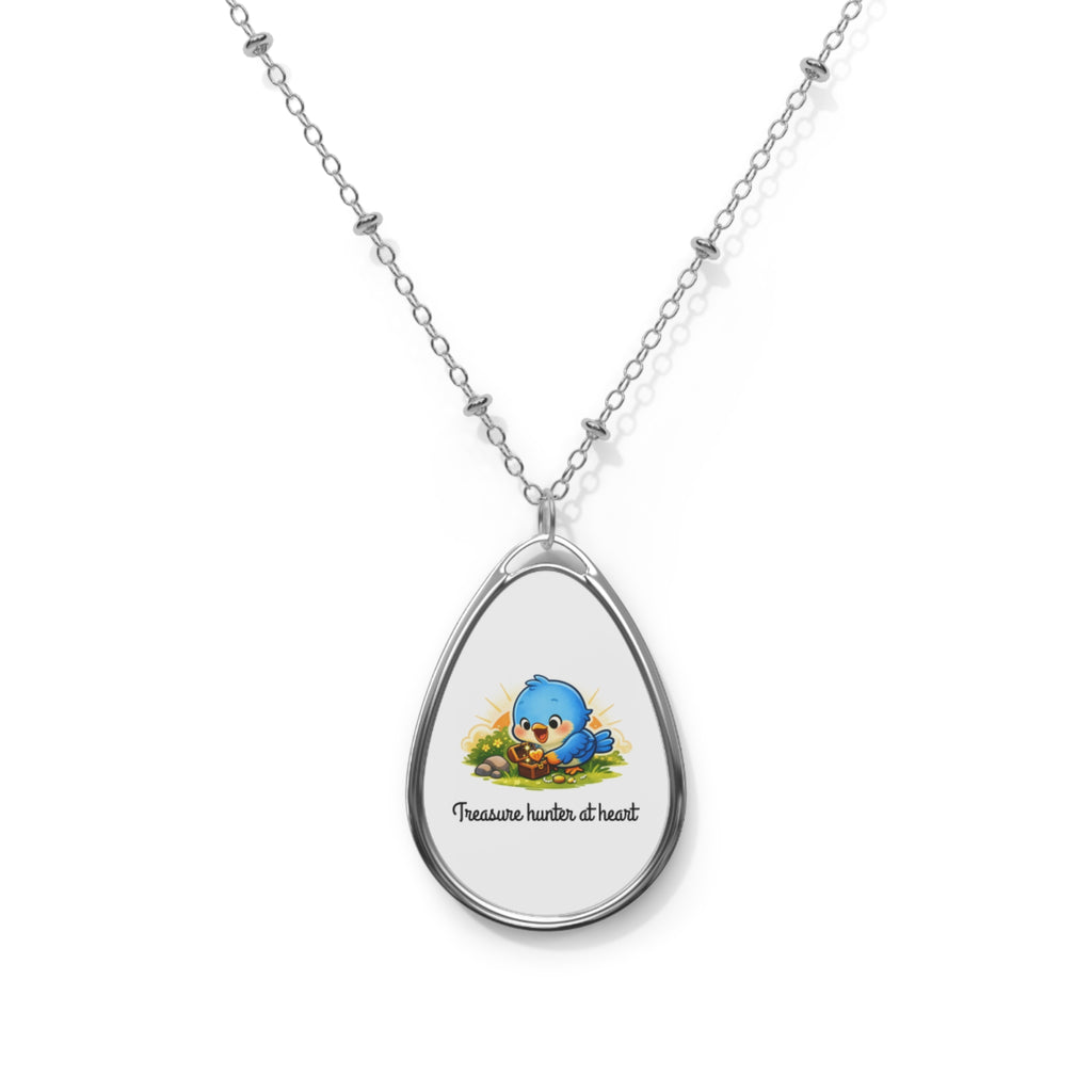 “Treasure Hunter Bluebird Teardrop Necklace – Whimsical Nature Jewelry for Collectors & Dreamers”