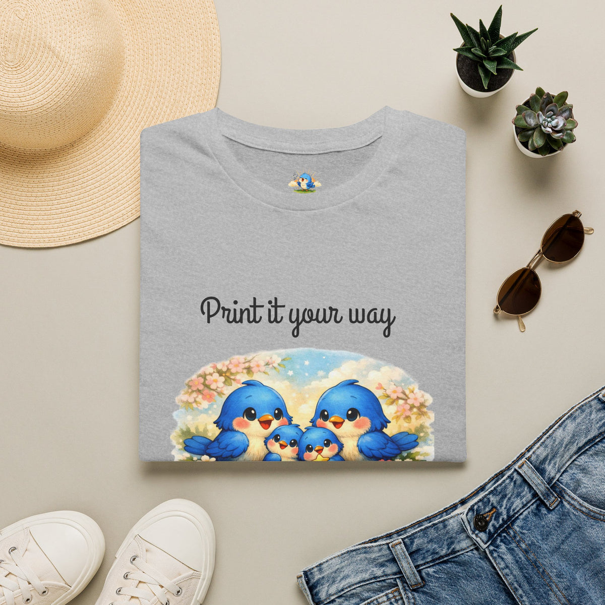 Personalized “Family Means Everything” Bluebird Family Tee