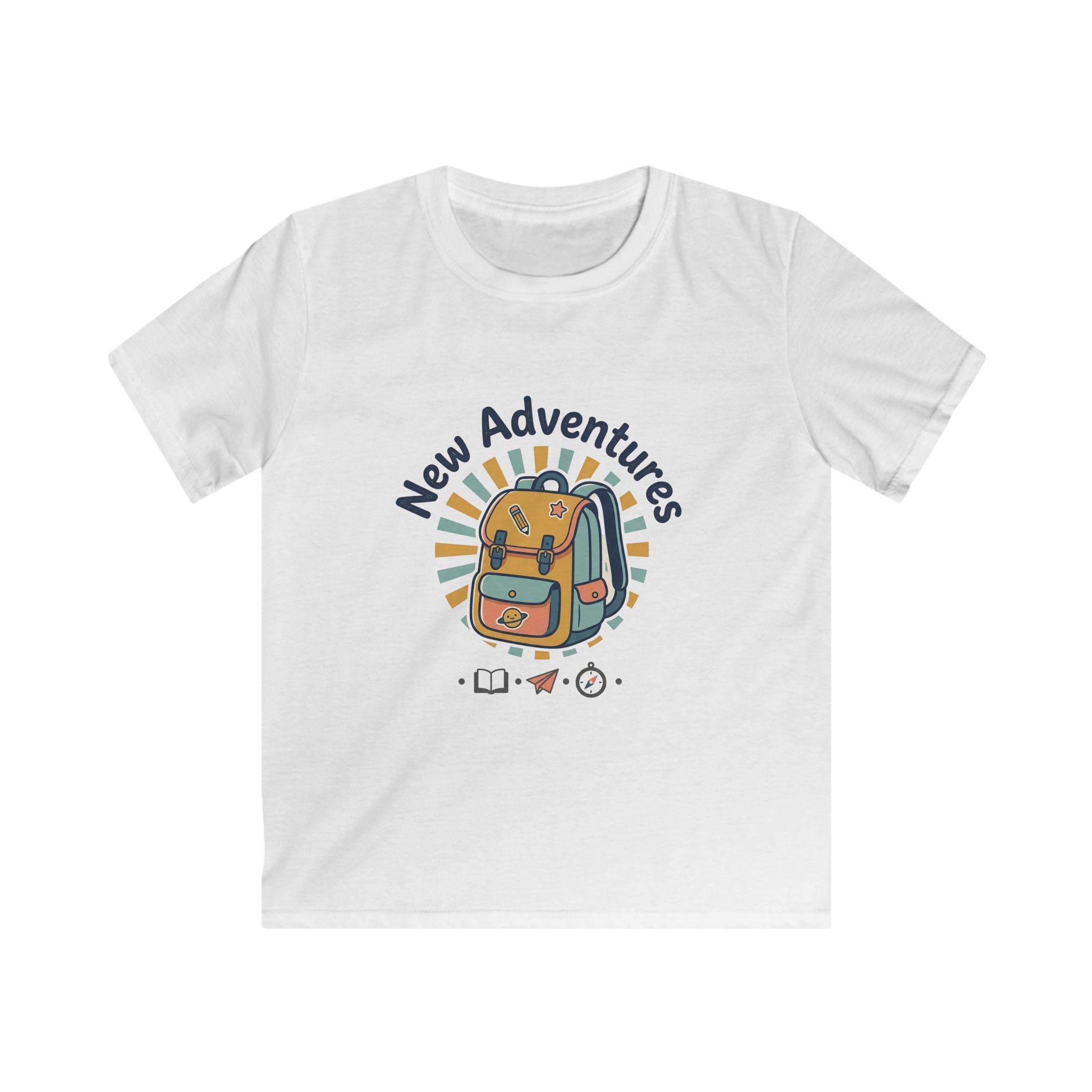 Kids Tee — "New Adventures" Backpack Graphic