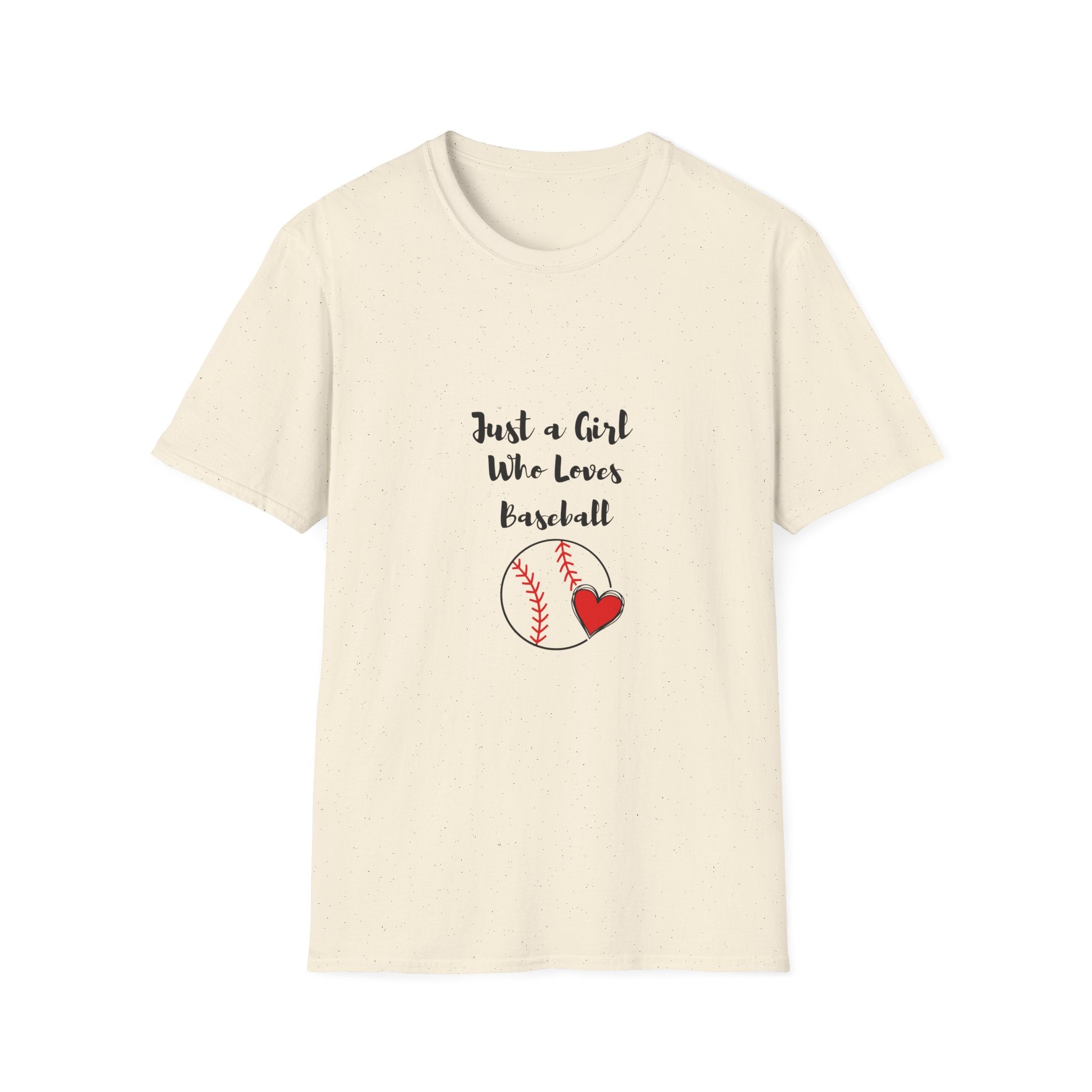 Baseball T-Shirt — “Just a Girl Who Loves Baseball” Cute Soft Tee for Fans & Players