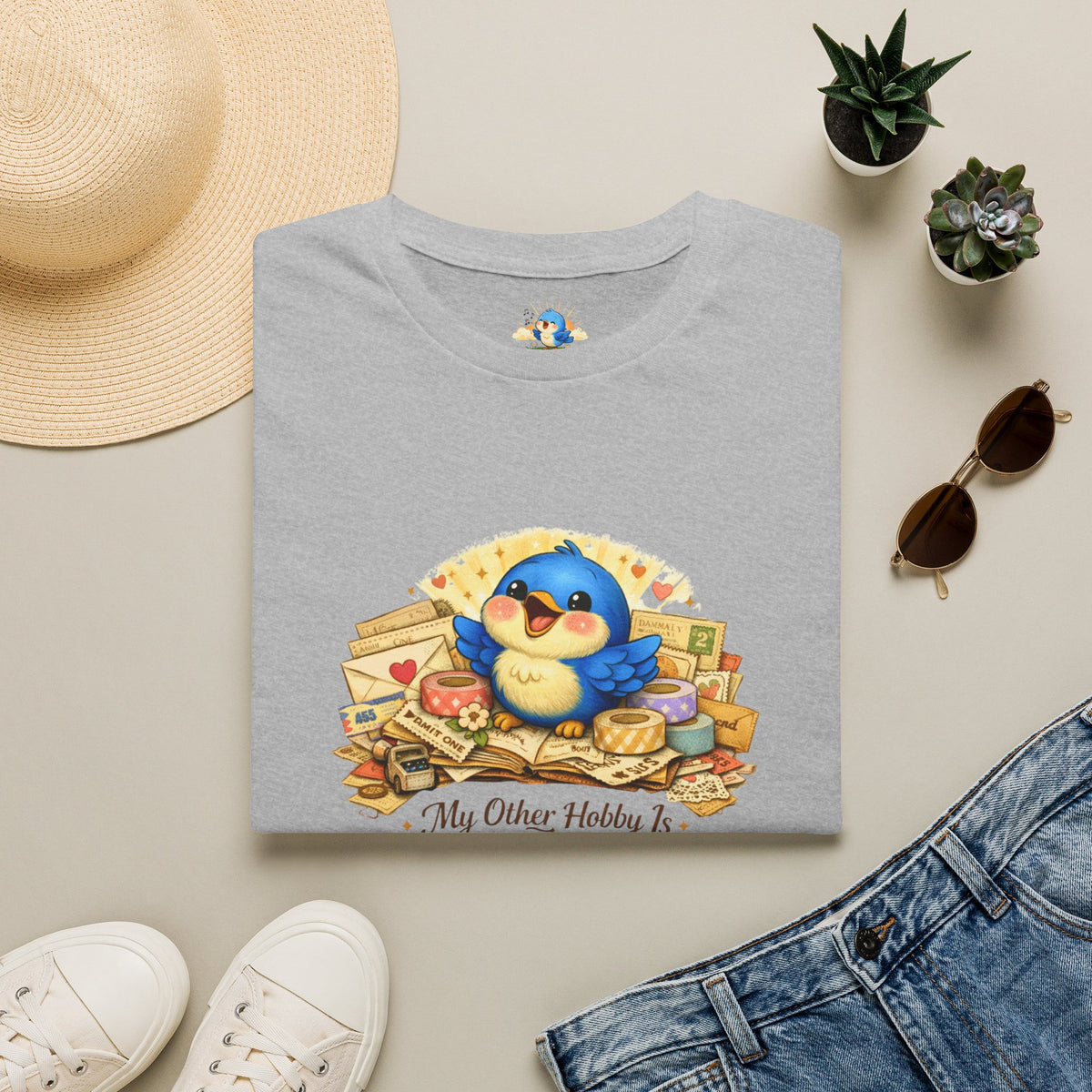 “My Other Hobby Is Hoarding Ephemera” Bluebird Tee
