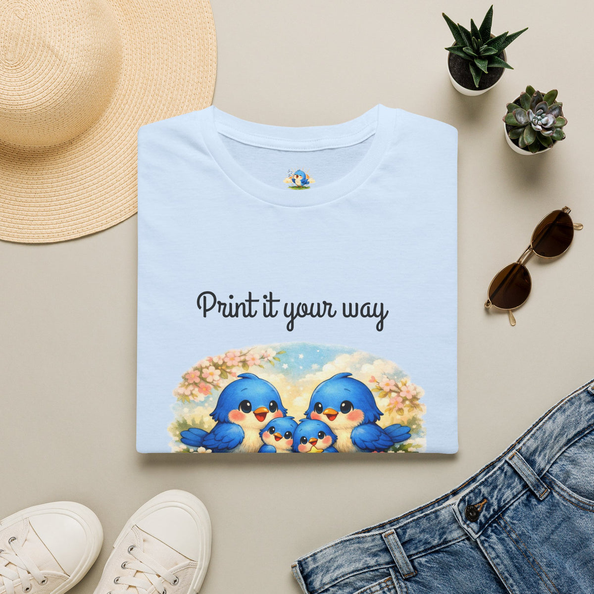 Personalized “Family Means Everything” Bluebird Family Tee