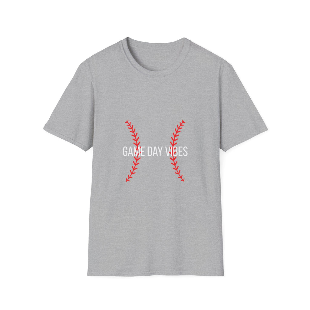 Baseball Stitch Tee — Minimal Red Stitch Design T-Shirt