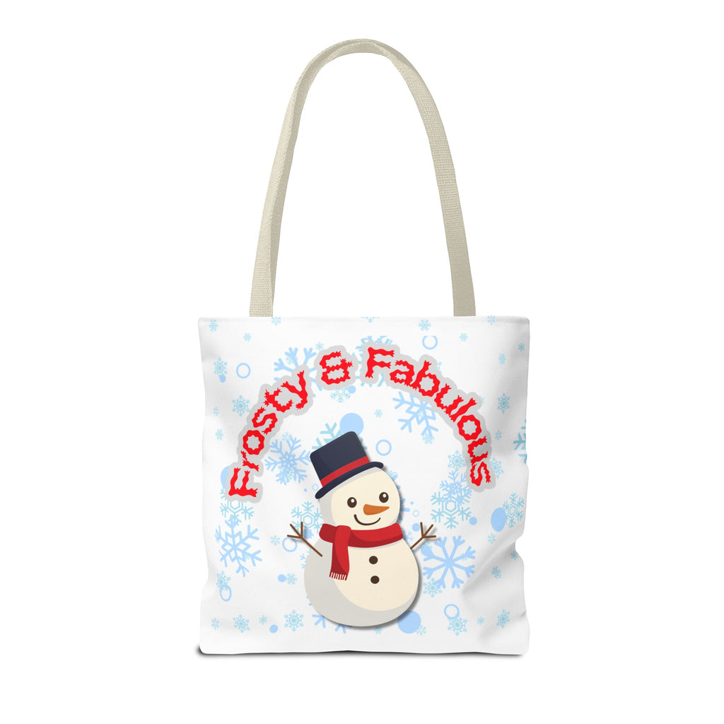Frosty & Fabulous Christmas Tote Bag – Snowman & Snowflakes Winter Canvas Bag
