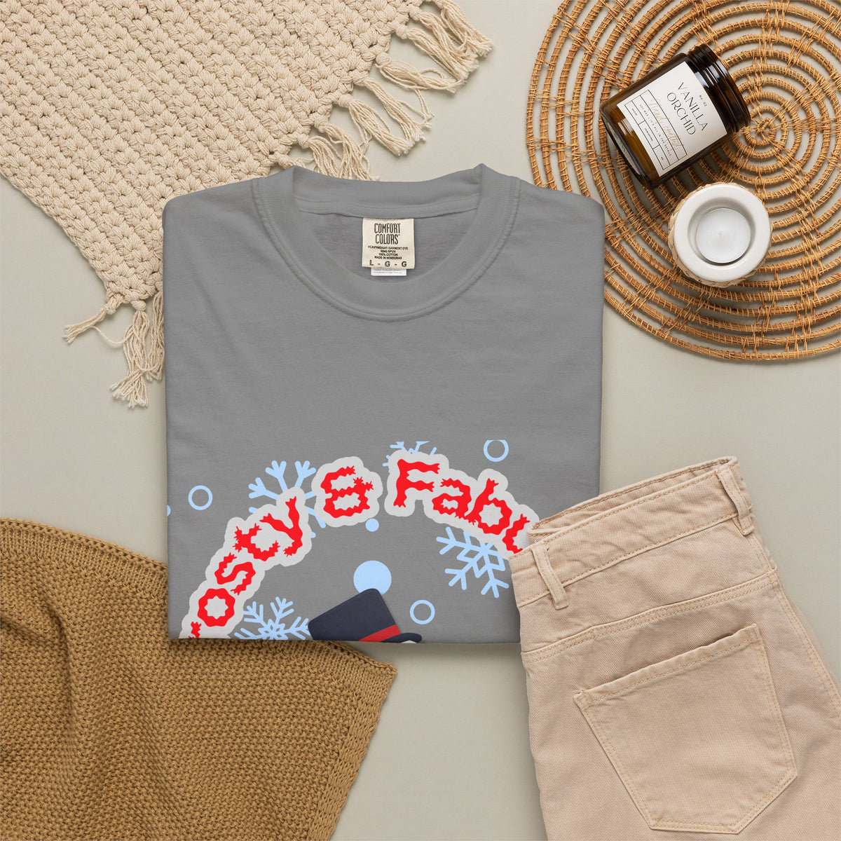 Frosty & Fabulous Christmas Tee – Snowman & Snowflakes Holiday Shirt