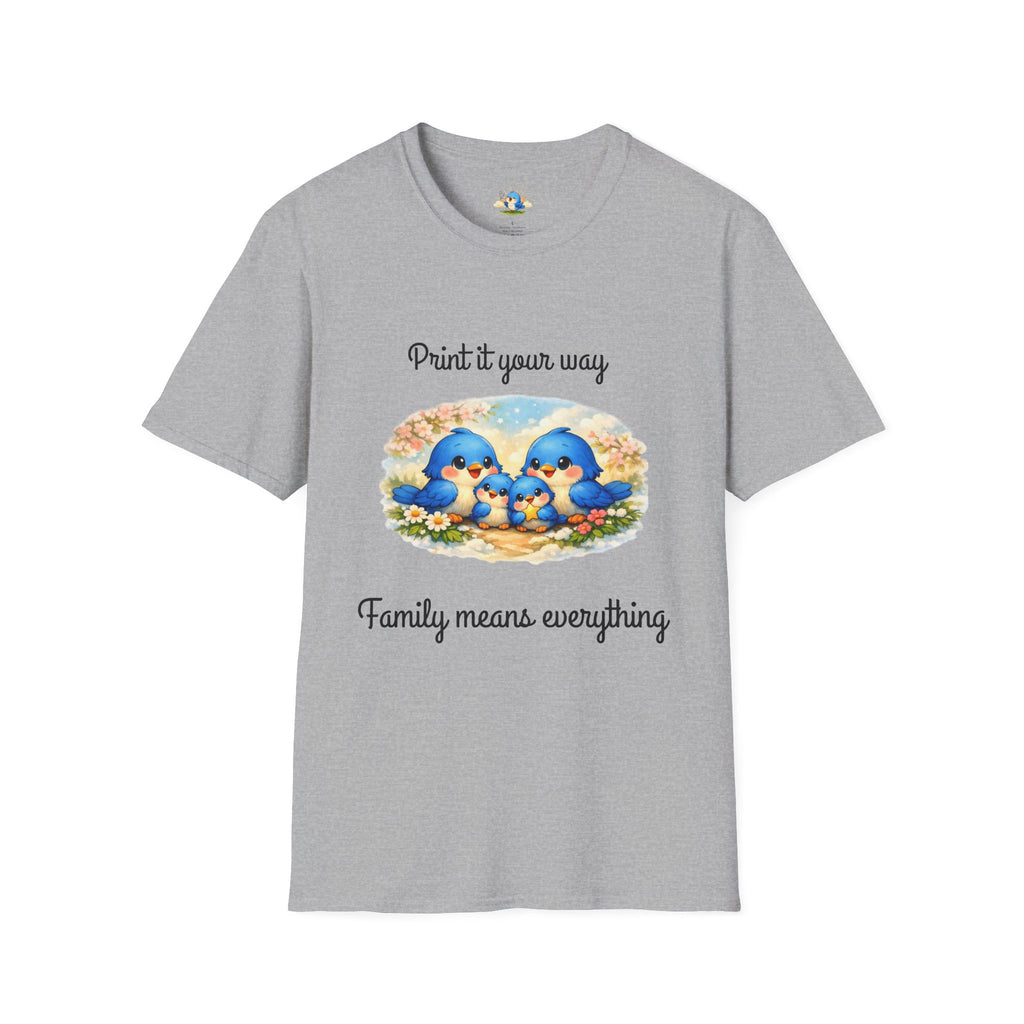 Personalized “Family Means Everything” Bluebird Family Tee