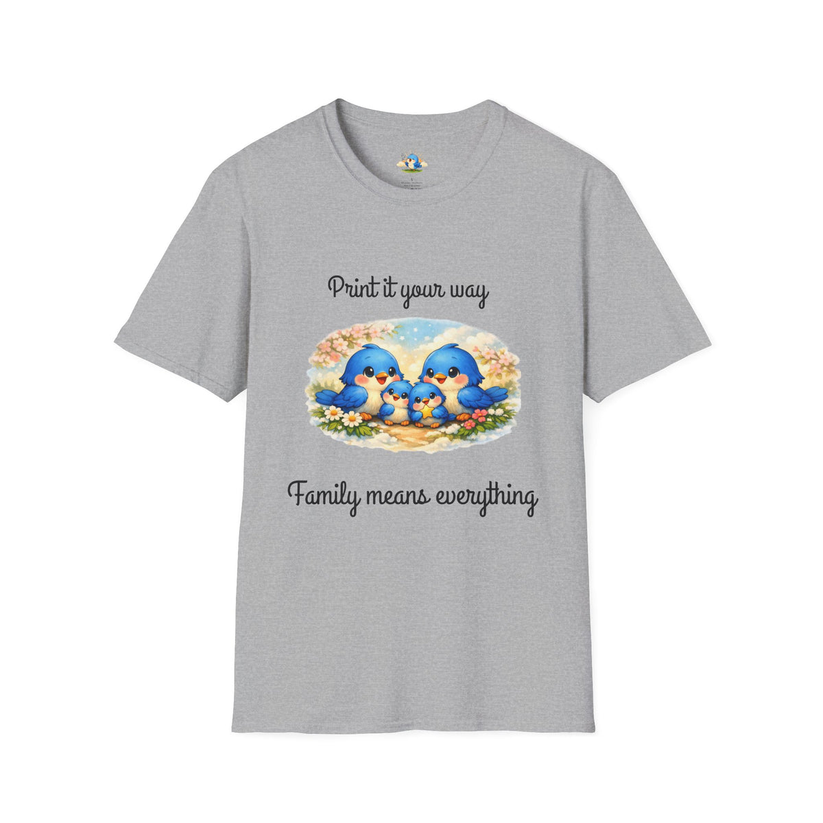 Personalized “Family Means Everything” Bluebird Family Tee
