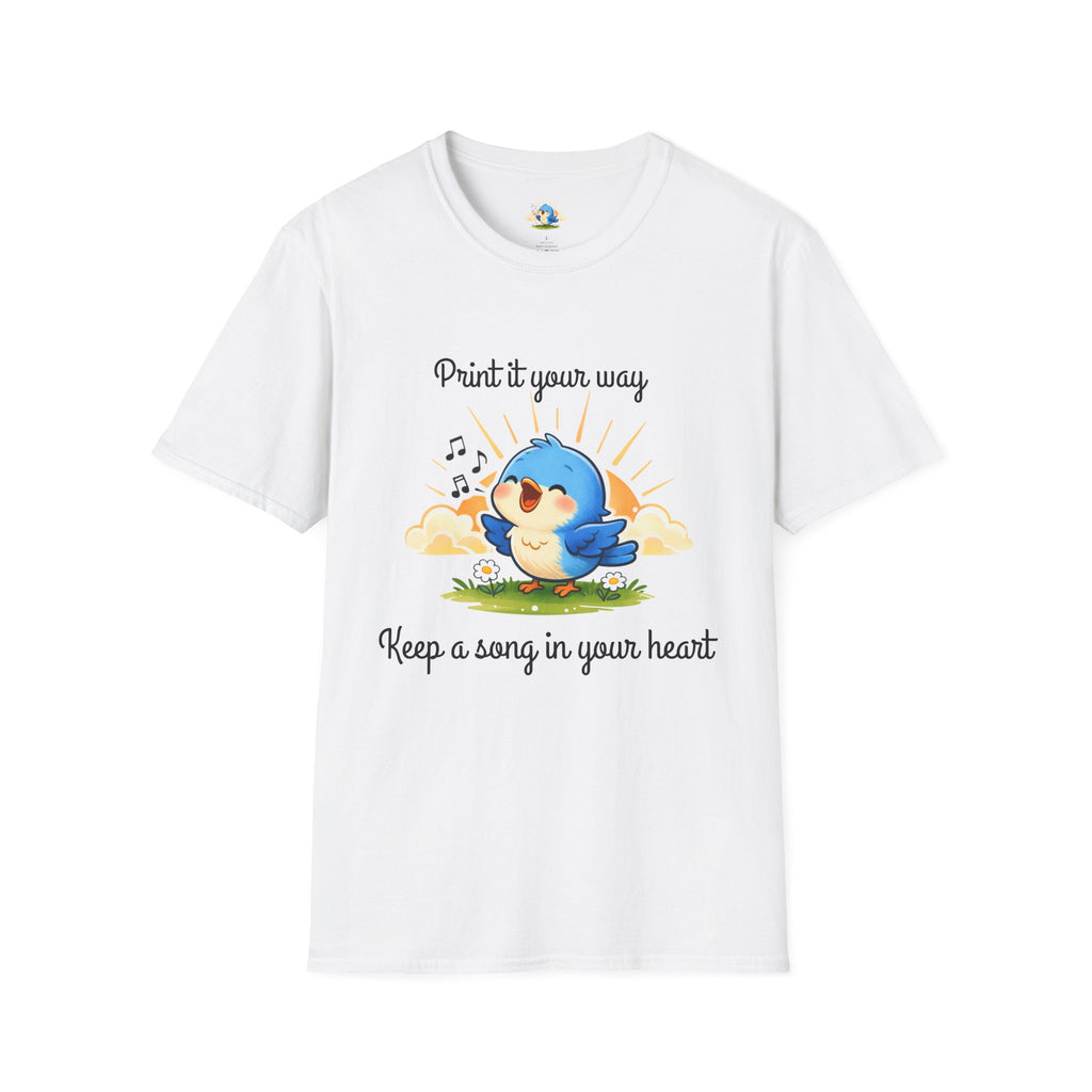 Personalized -  “Keep a Song in Your Heart” Singing Bluebird Tee