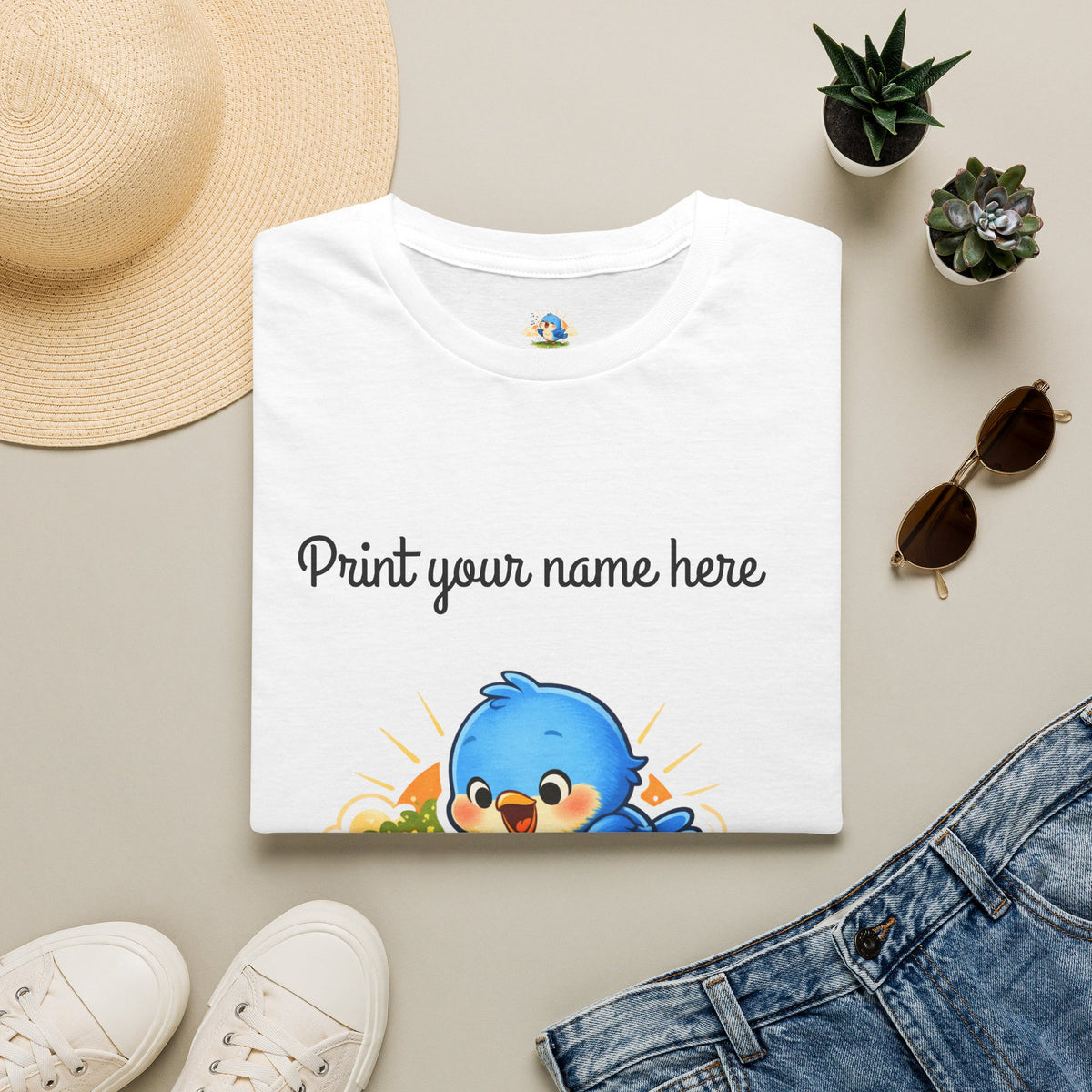 Personalized “Treasure Hunter at Heart” Bluebird Tee – Add Your Name