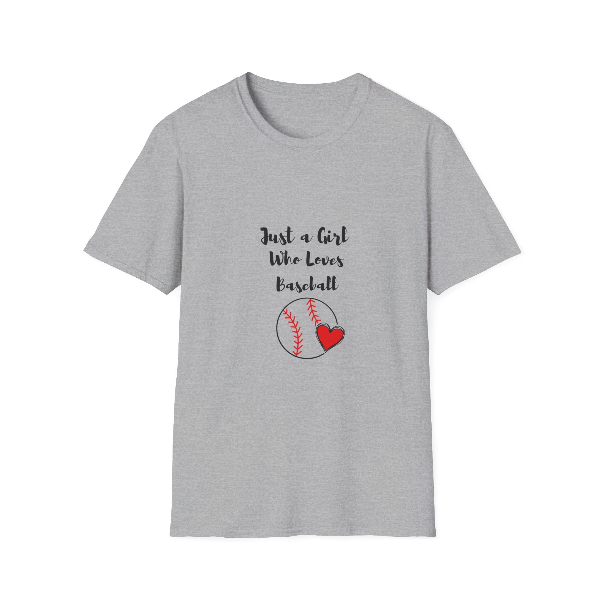 Baseball T-Shirt — “Just a Girl Who Loves Baseball” Cute Soft Tee for Fans & Players