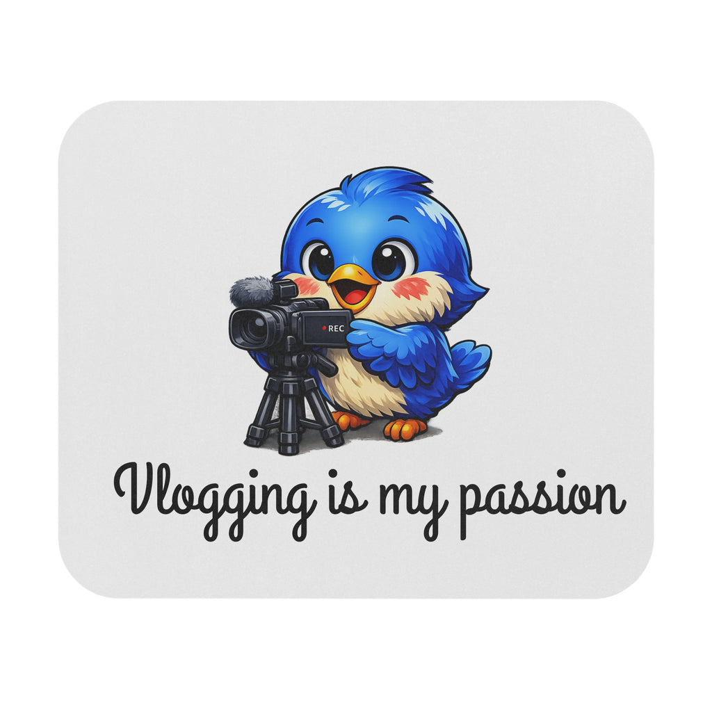 Vlogging Bluebird Mouse Pad – Cute Creator Desk Mat for Content Makers & Influencers
