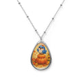 Bluebird on Pumpkin Fall Pendant – Autumn Necklace – Harvest Jewelry