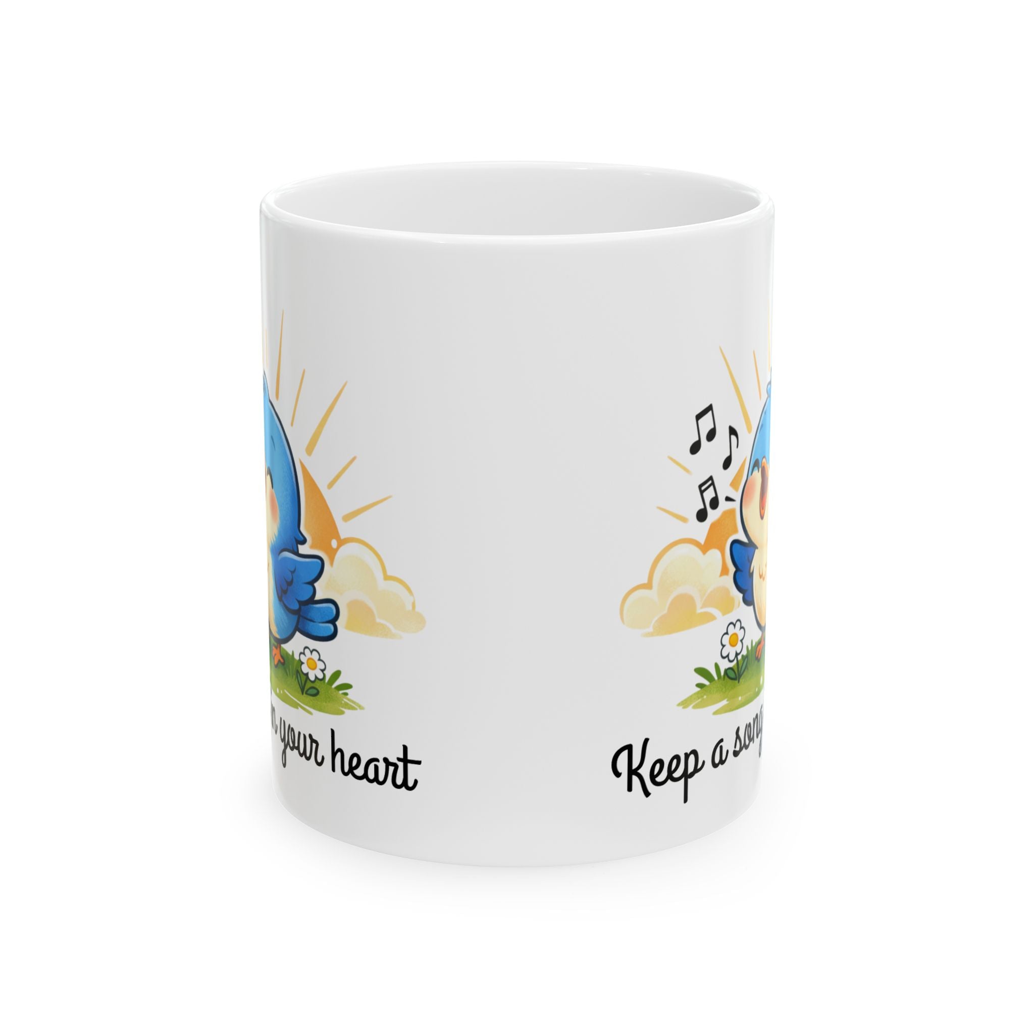 Singing Bluebird Mug – Inspirational Music Lover Gift – ‘Keep a Song in Your Heart’