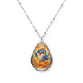 Bluebird in Autumn Leaves Fall Pendant