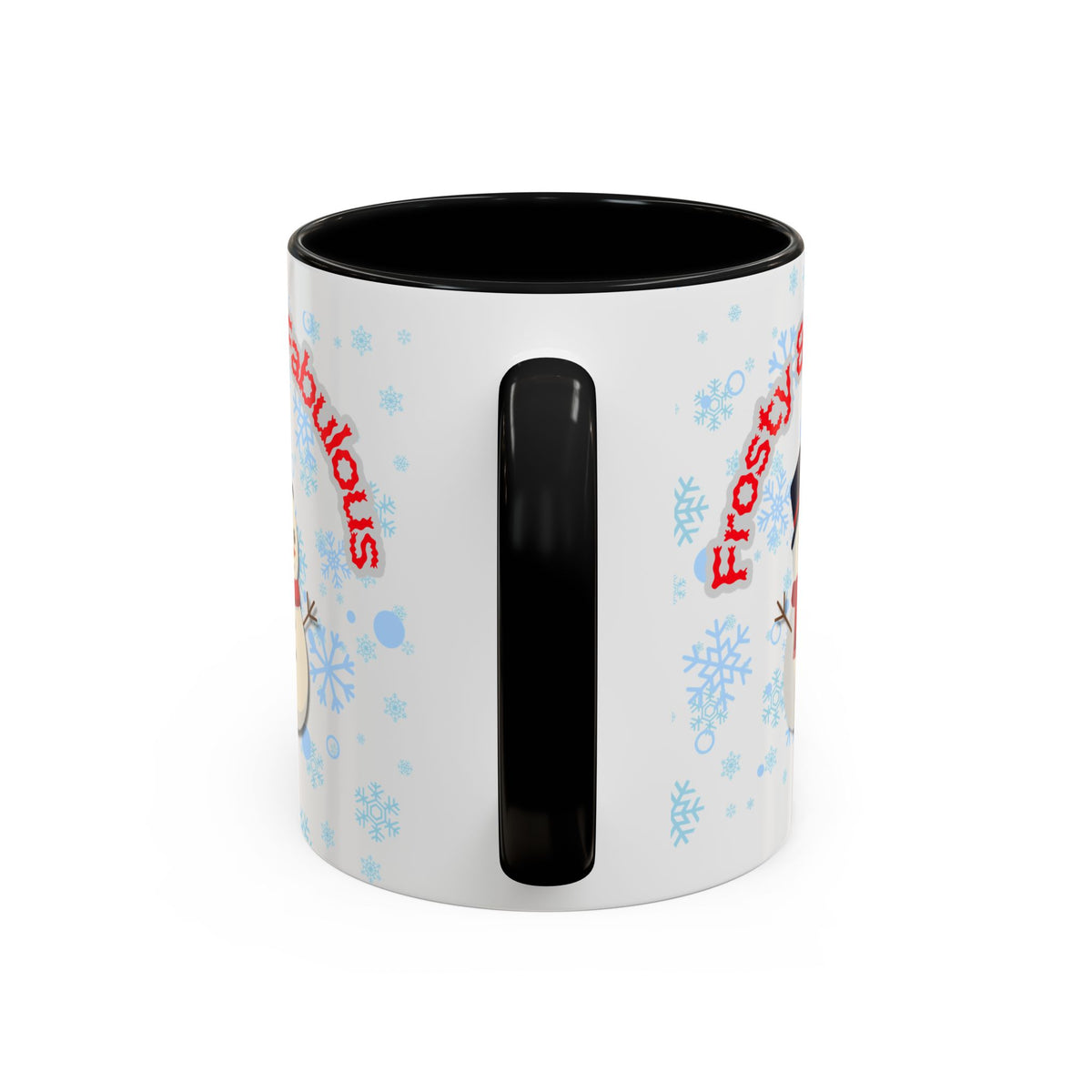Frosty & Fabulous Christmas Mug – Snowman Winter Coffee Cup, Holiday Hot Cocoa Mug, Cute Snowflakes Design