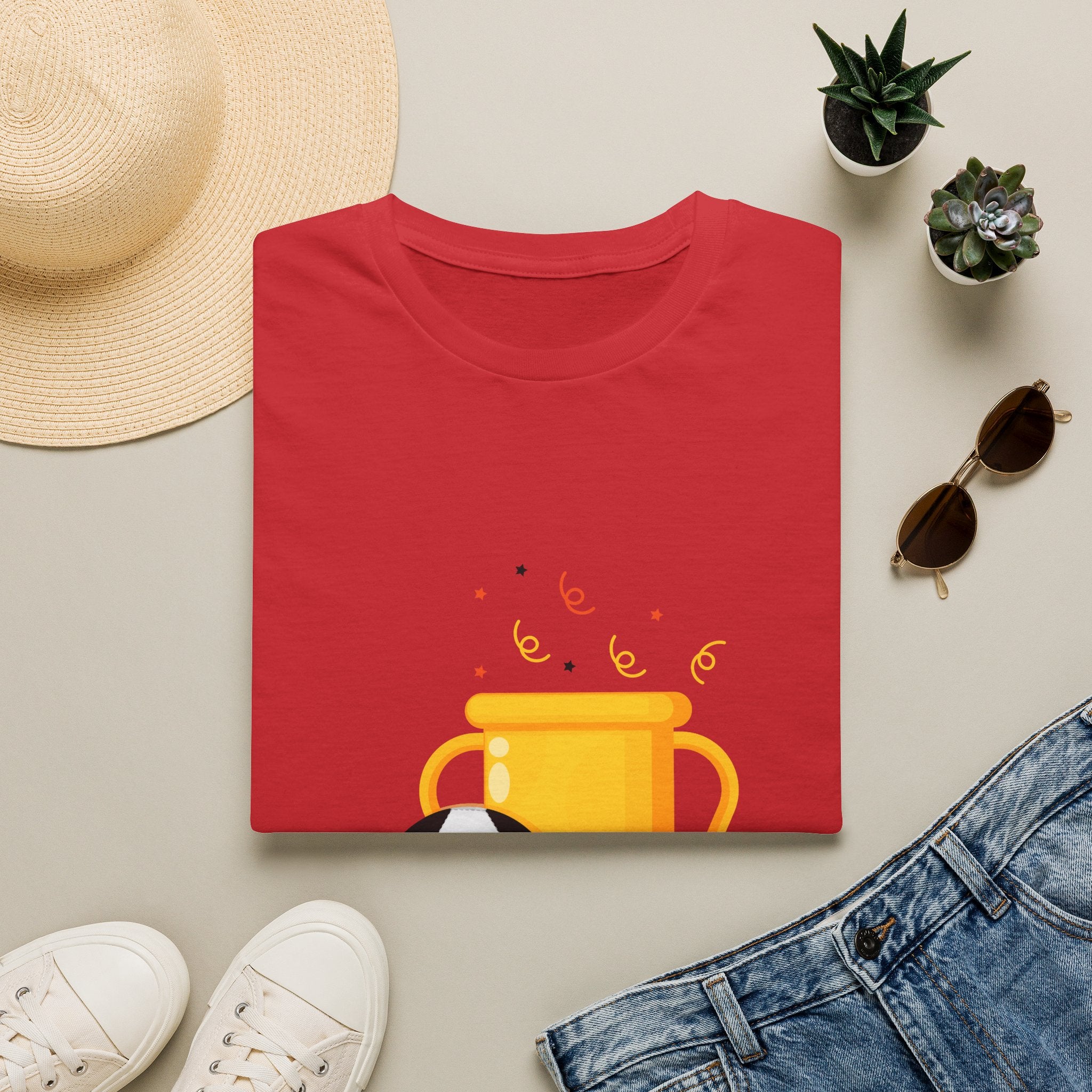 Soccer Champion Trophy T-Shirt — Kids & Fans Victory Tee