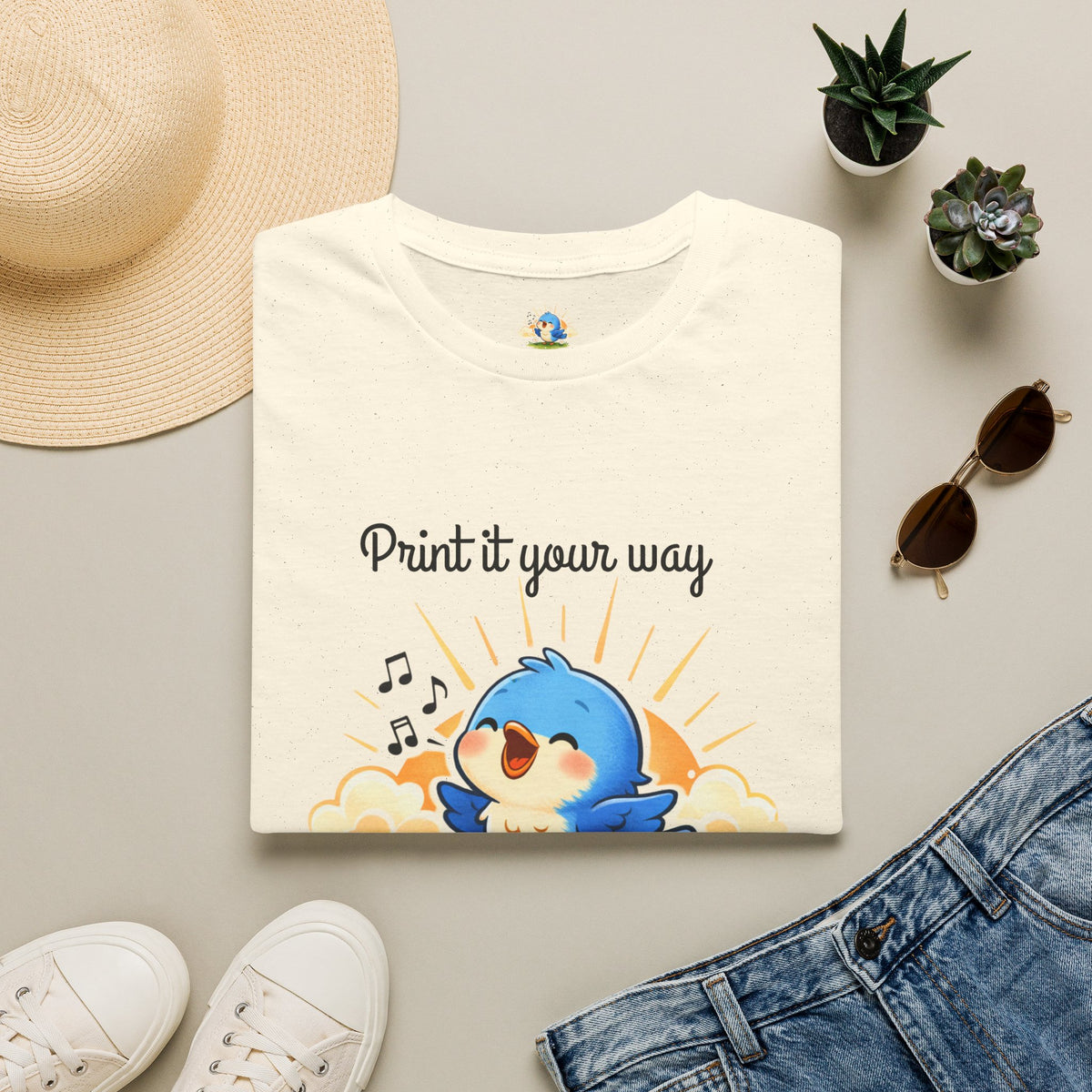 Personalized -  “Keep a Song in Your Heart” Singing Bluebird Tee