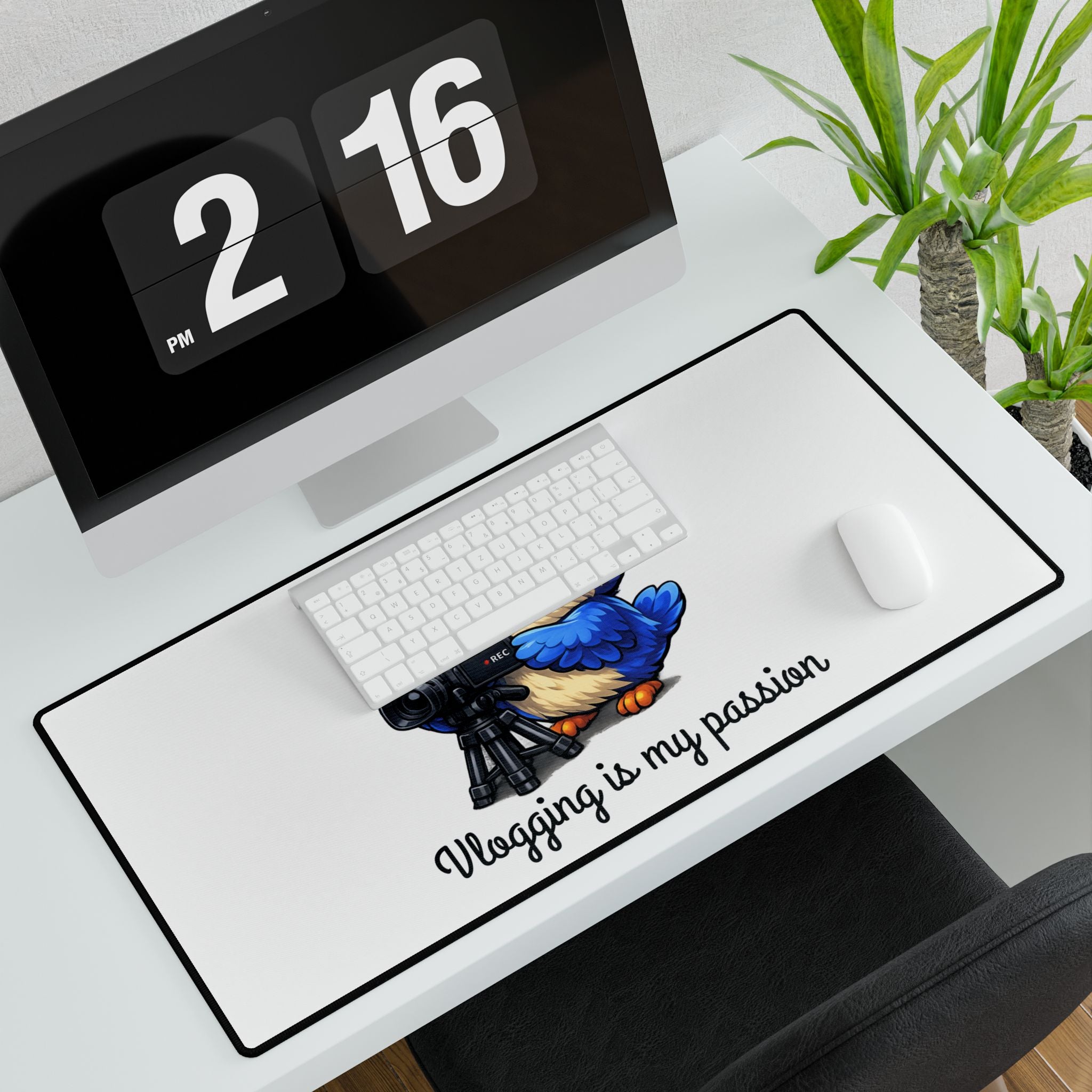 Vlogging Bluebird Desk Mat – Creator Studio Mat for Content Makers & Influencers