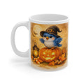 Bluebird Witch Hat Mug – Cute Halloween Watercolor Coffee Cup