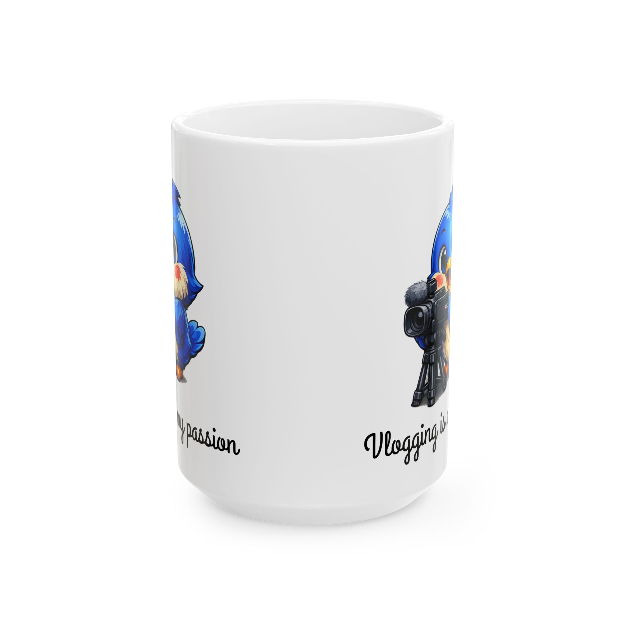 Vlogging Bluebird Mug – Cute Creator Coffee Mug for Content Makers & Influencers