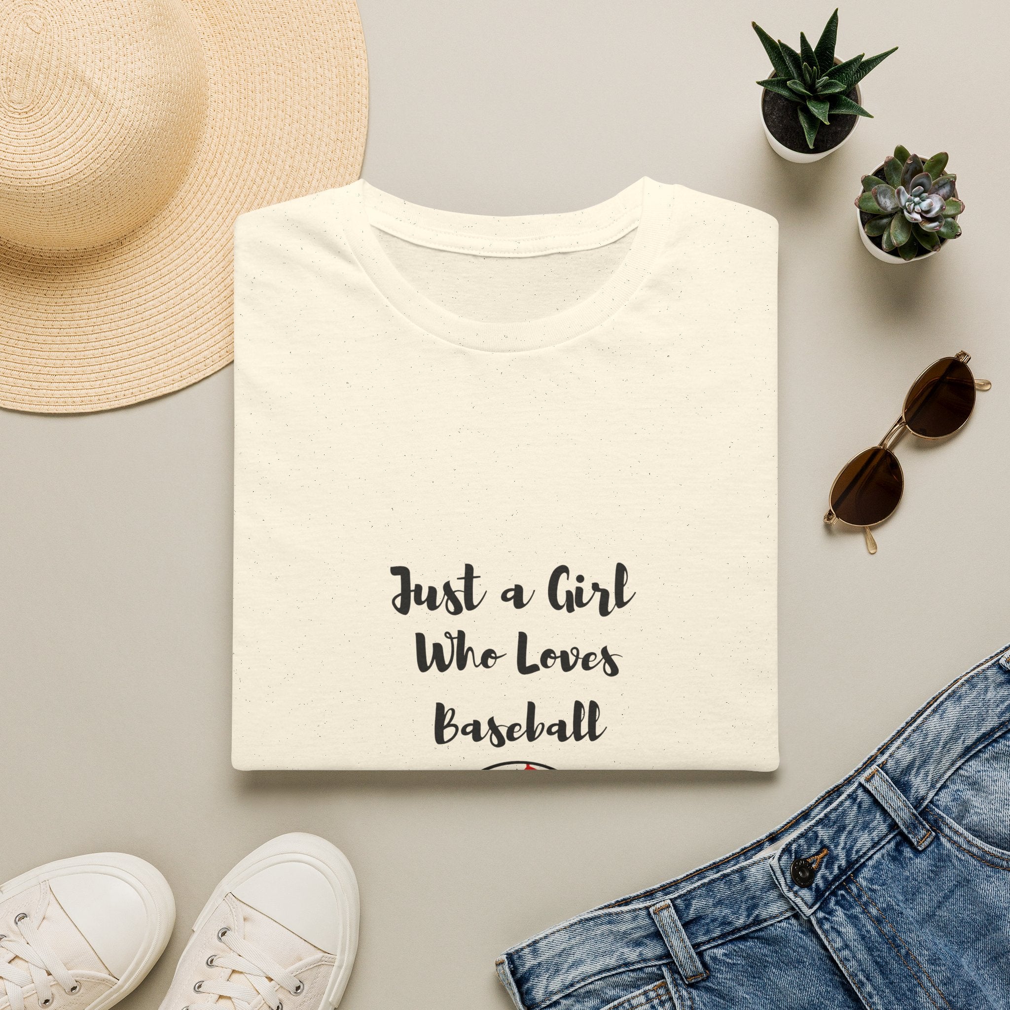 Baseball T-Shirt — “Just a Girl Who Loves Baseball” Cute Soft Tee for Fans & Players