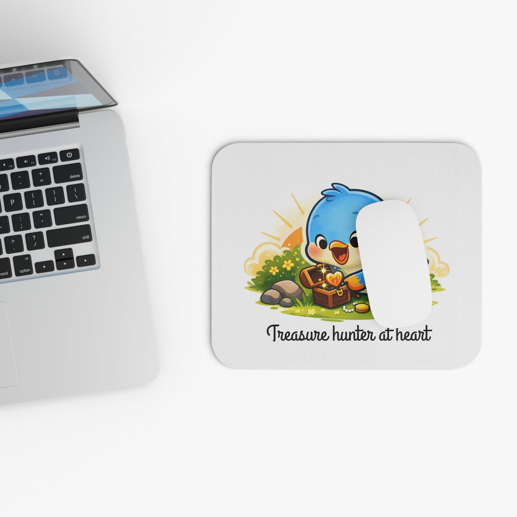 Treasure Hunter Bluebird Mouse Pad – Whimsical Desk Accessory for Collectors & Dreamers
