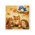 Bluebird & Woodland Friends Magnet – Cute Fall Watercolor Autumn Décor