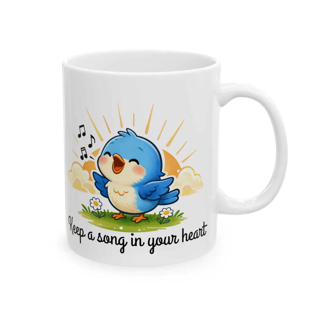 Singing Bluebird Mug – Inspirational Music Lover Gift – ‘Keep a Song in Your Heart’