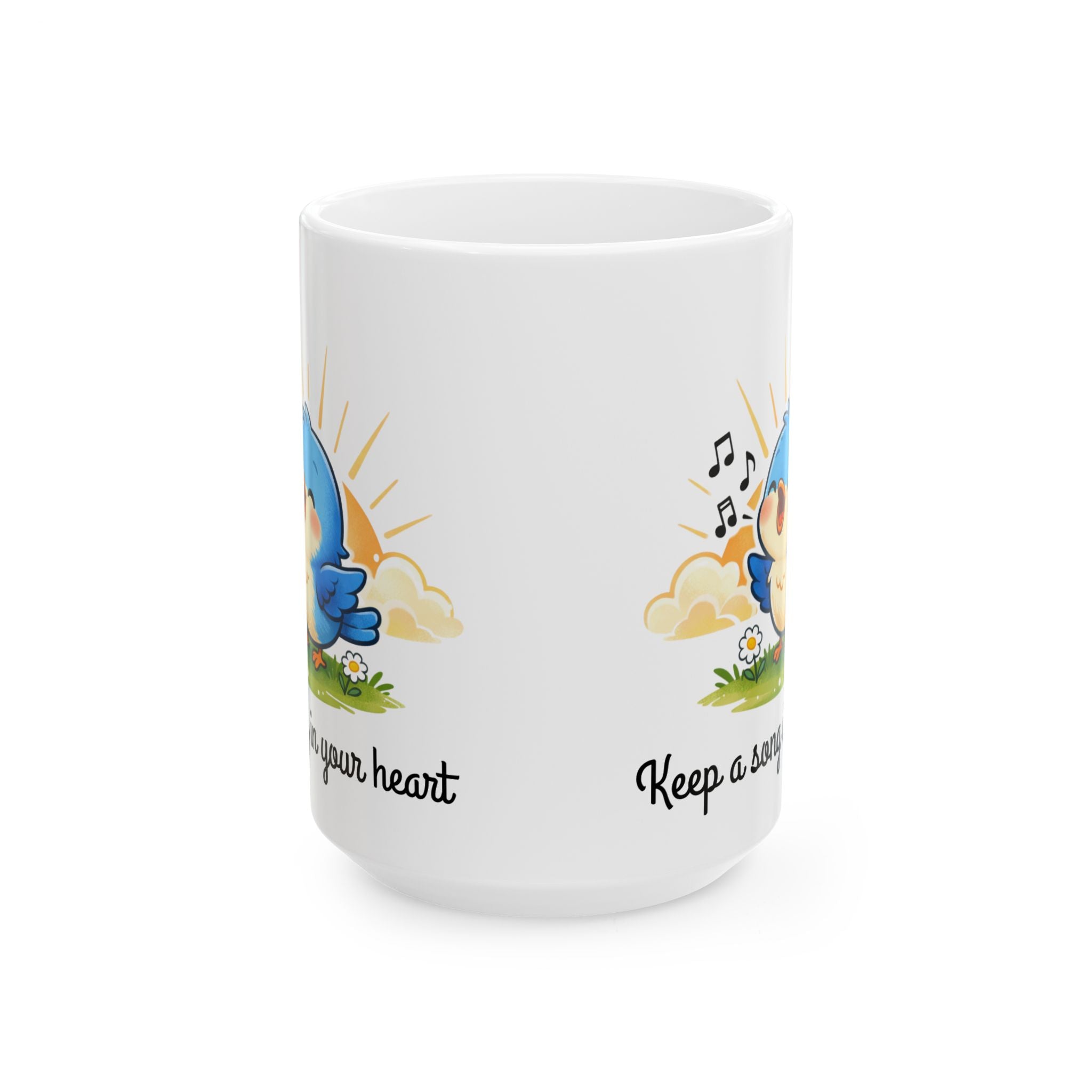 Singing Bluebird Mug – Inspirational Music Lover Gift – ‘Keep a Song in Your Heart’