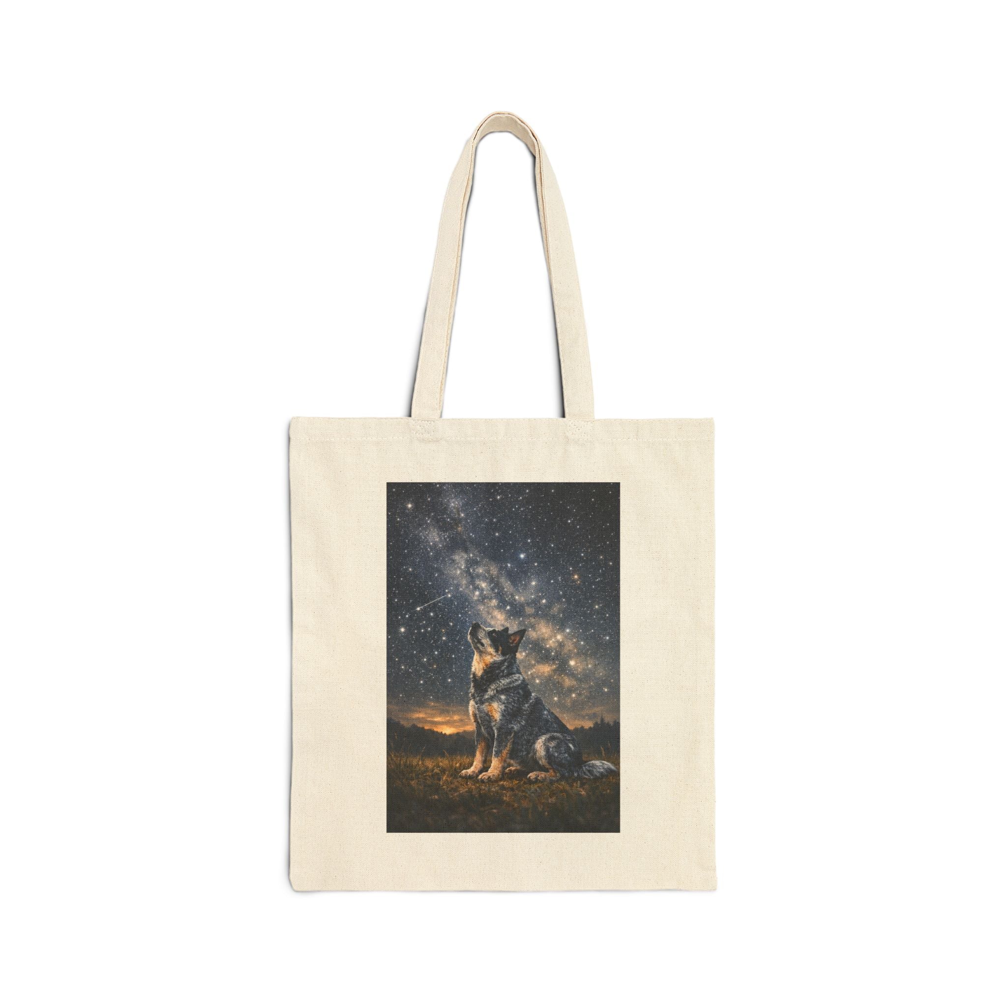 Stargazer Blue Heeler Cattle Dog Canvas Tote Bag — Night Sky Tote
