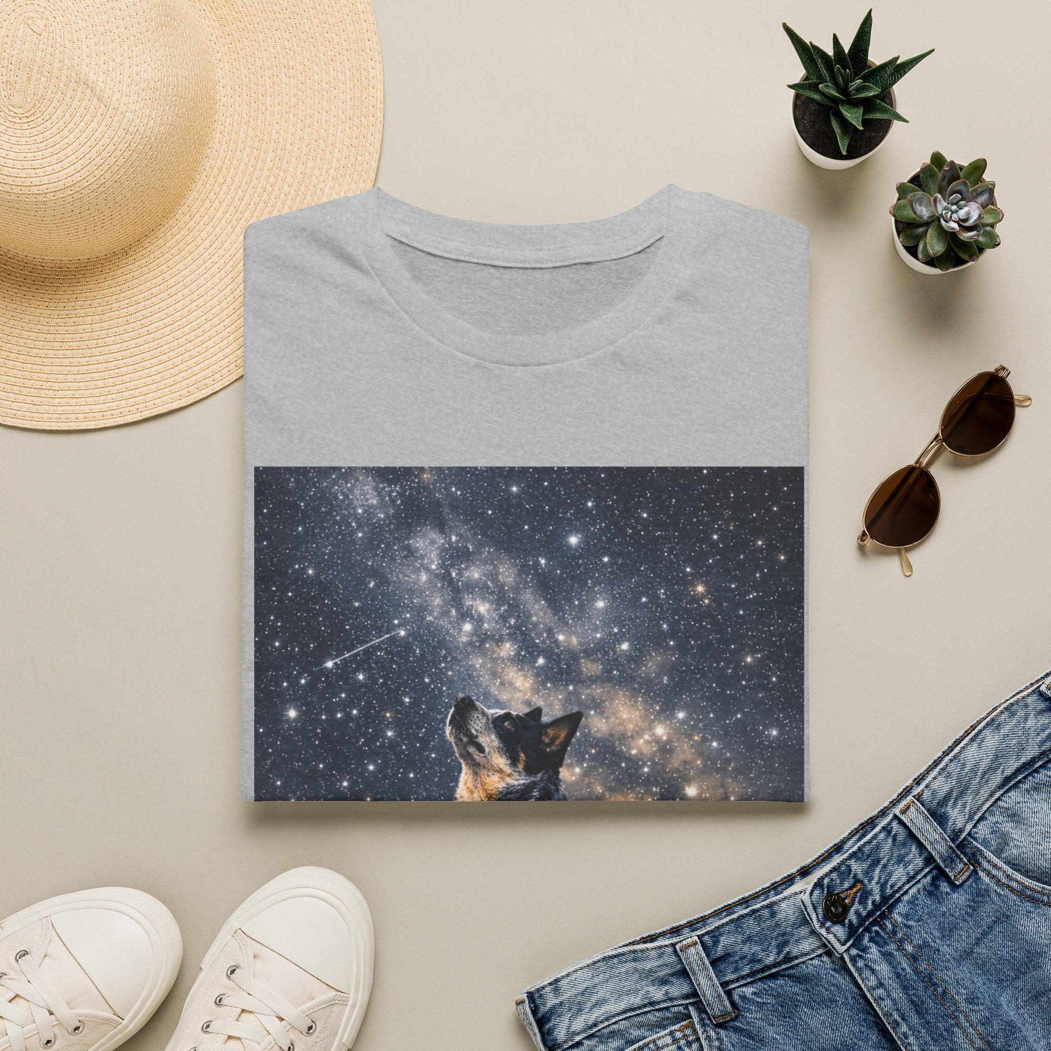 Stargazer Blue Heeler Cattle Dog T-Shirt — Celestial Night Sky Graphic Tee