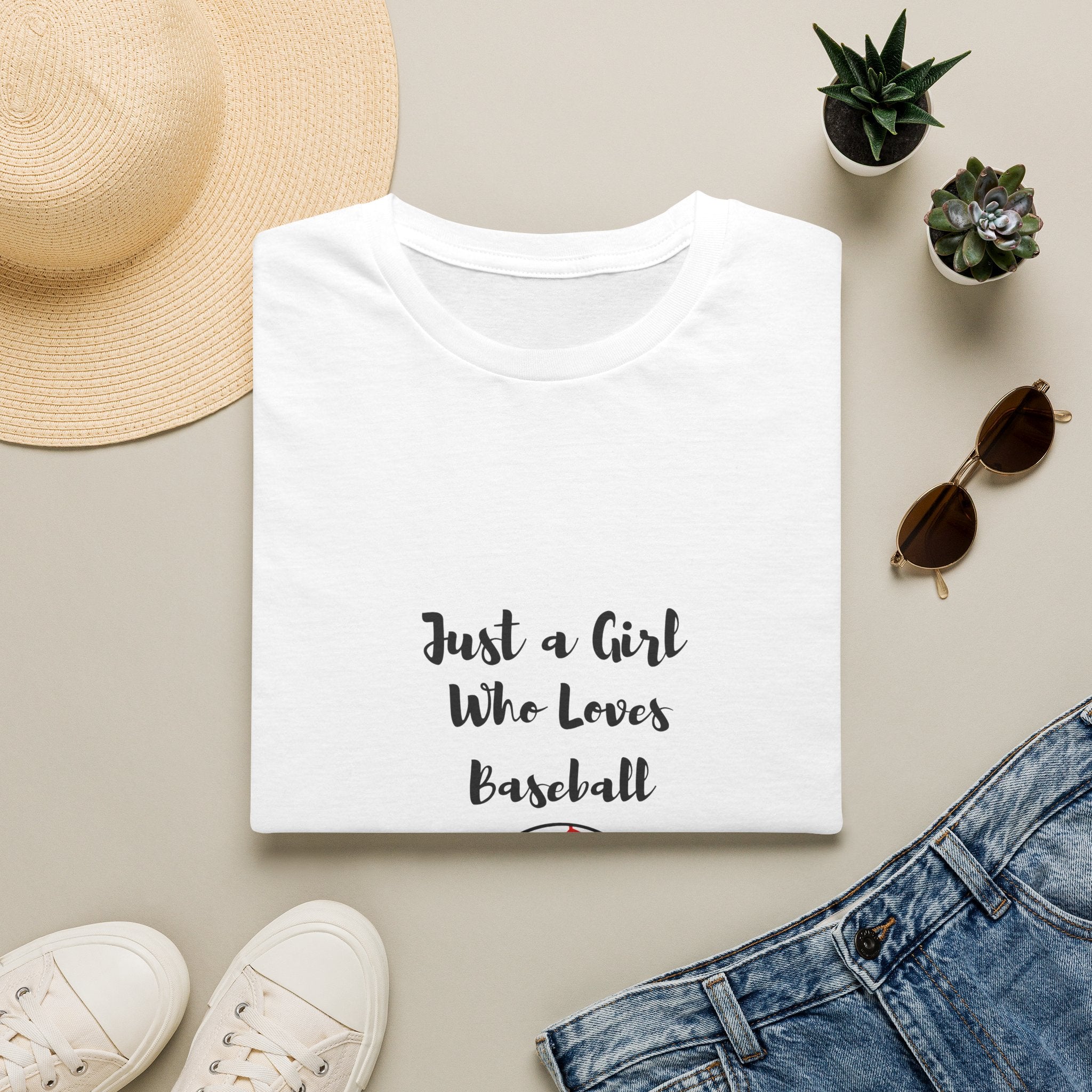 Baseball T-Shirt — “Just a Girl Who Loves Baseball” Cute Soft Tee for Fans & Players
