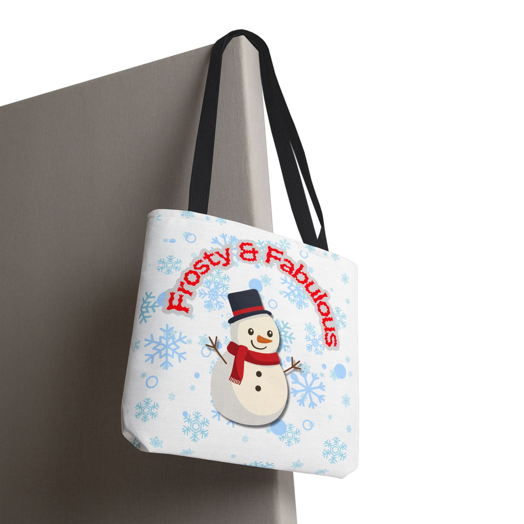 Frosty & Fabulous Christmas Tote Bag – Snowman & Snowflakes Winter Canvas Bag
