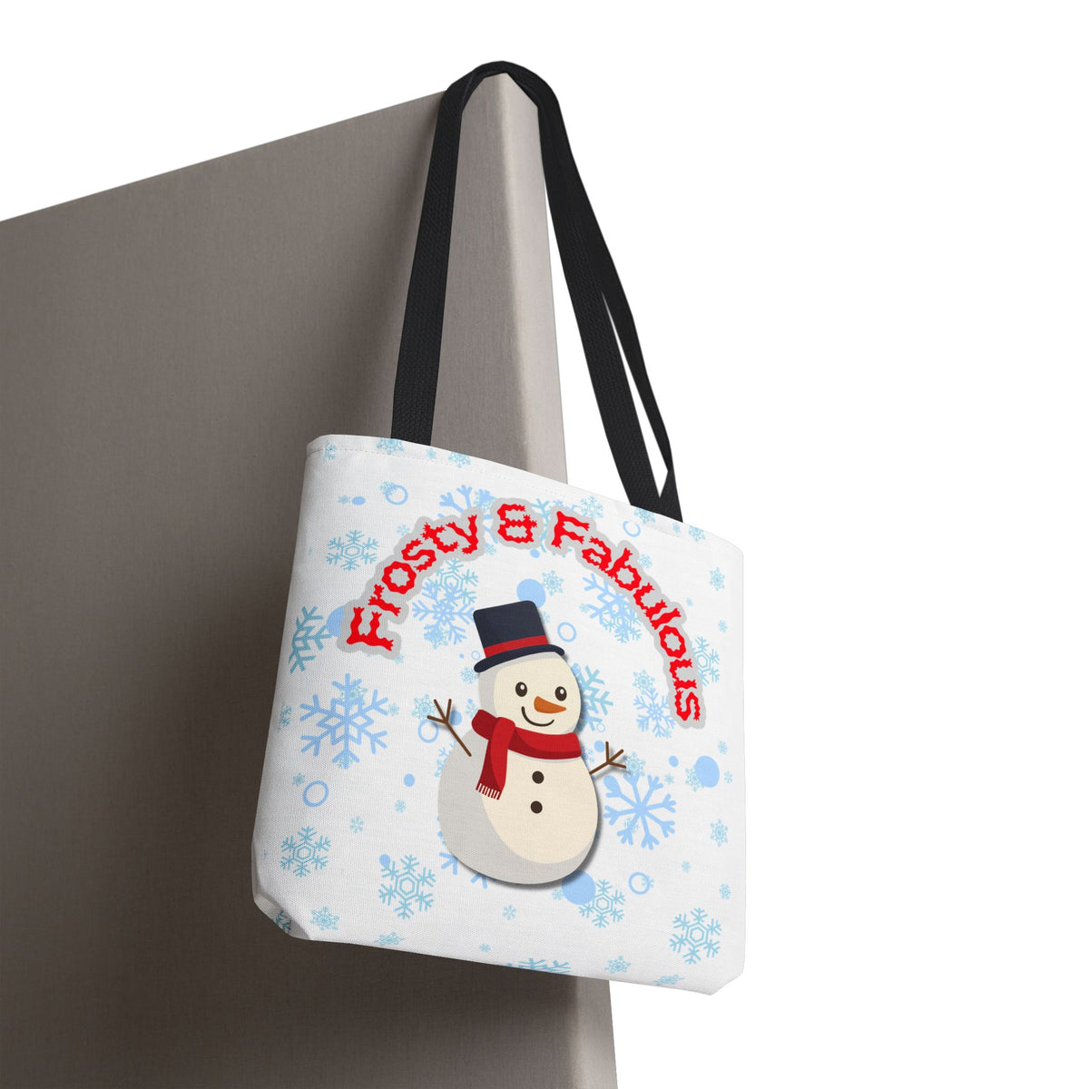 Frosty & Fabulous Christmas Tote Bag – Snowman & Snowflakes Winter Canvas Bag