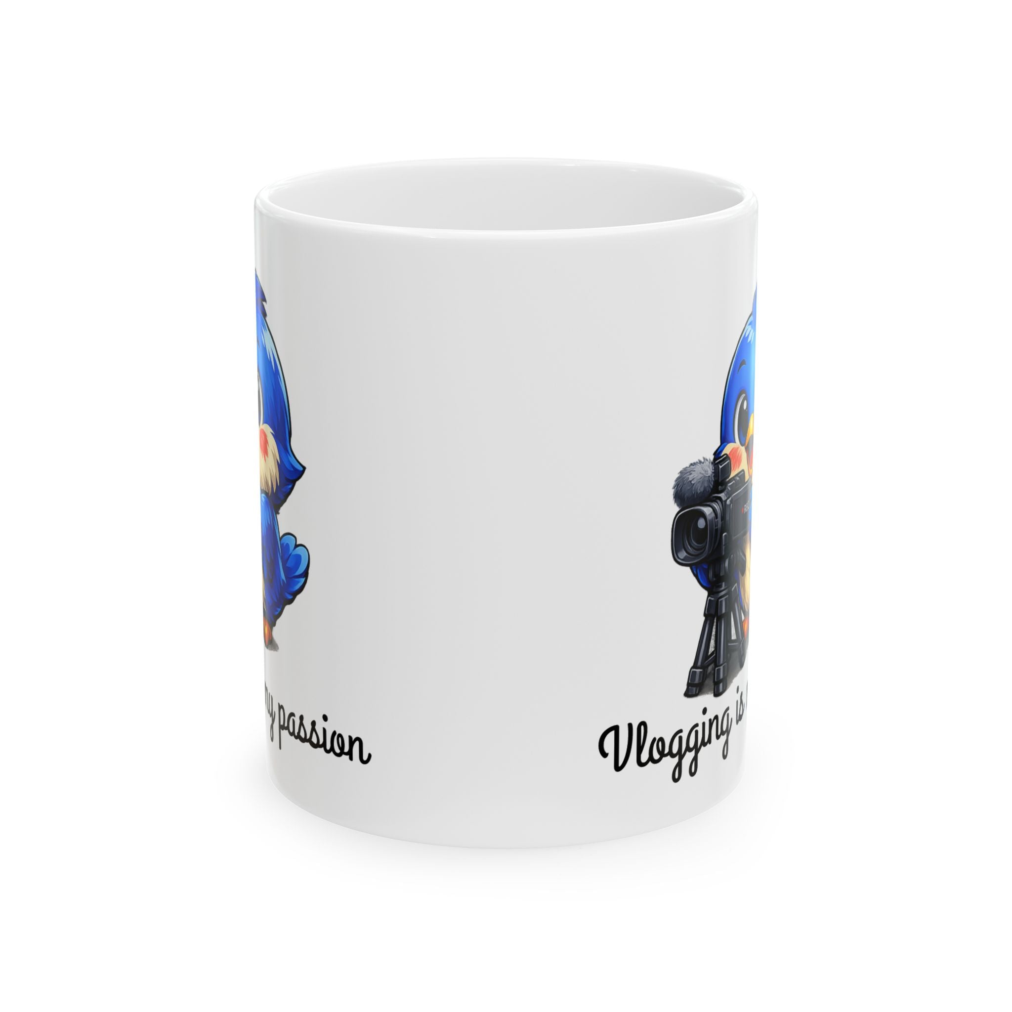 Vlogging Bluebird Mug – Cute Creator Coffee Mug for Content Makers & Influencers