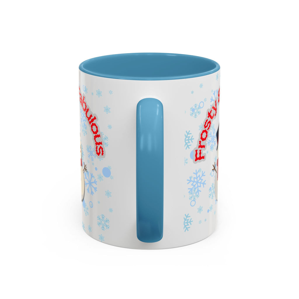 Frosty & Fabulous Christmas Mug – Snowman Winter Coffee Cup, Holiday Hot Cocoa Mug, Cute Snowflakes Design