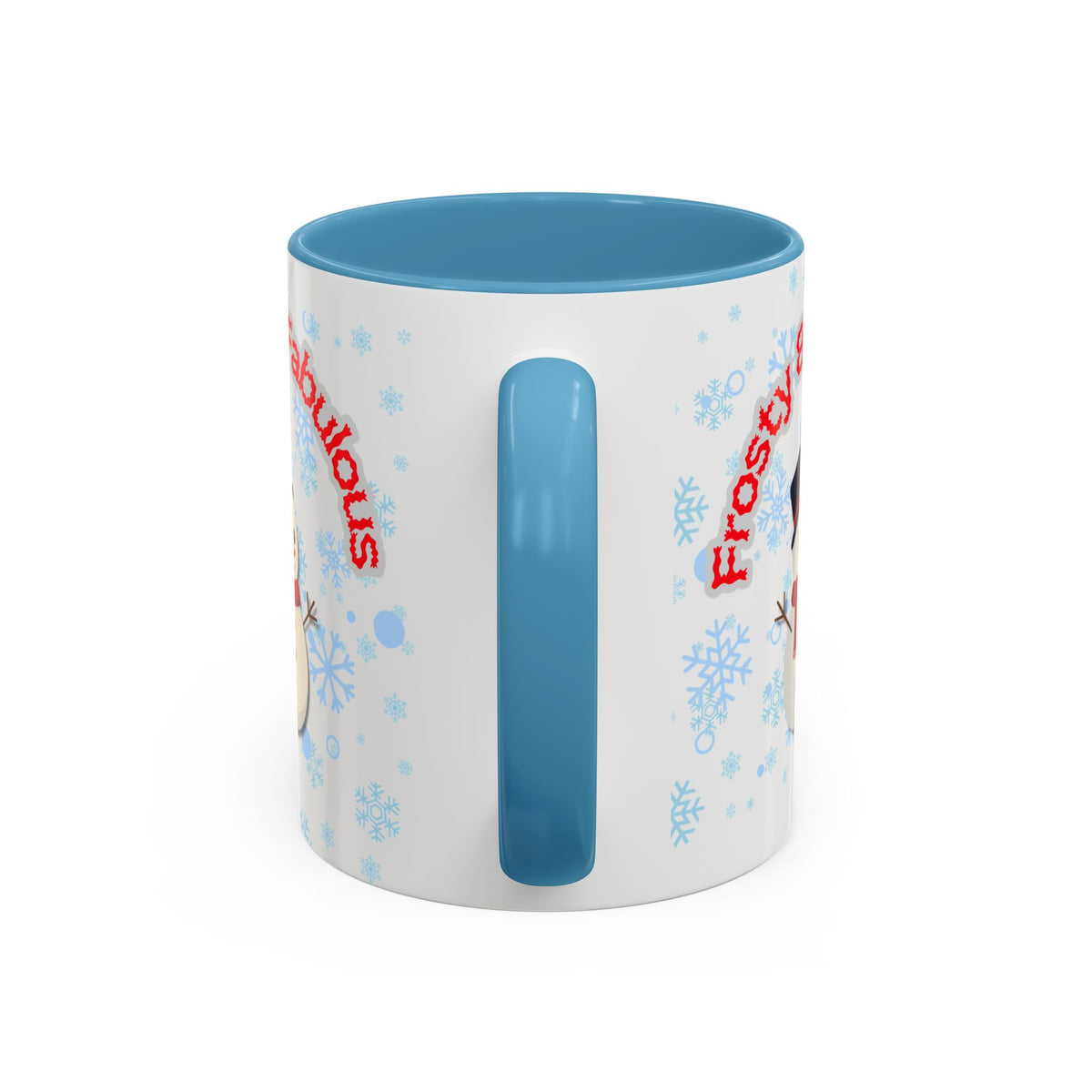 Frosty & Fabulous Christmas Mug – Snowman Winter Coffee Cup, Holiday Hot Cocoa Mug, Cute Snowflakes Design