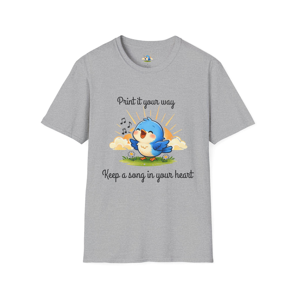 Personalized -  “Keep a Song in Your Heart” Singing Bluebird Tee